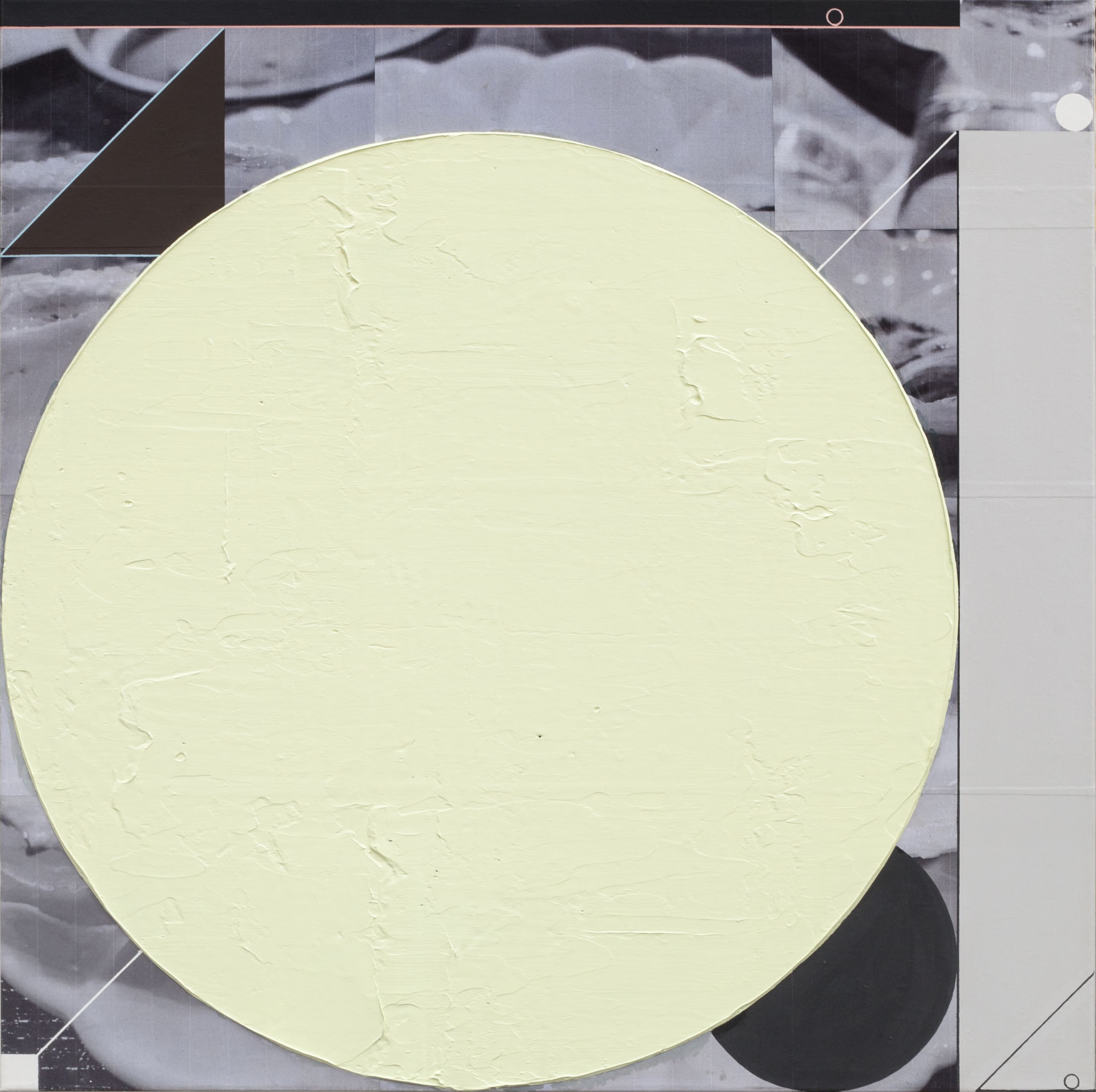   Omakase, 2020, Acrylic and Photo-Collage on Canvas, 73 x 73 cm