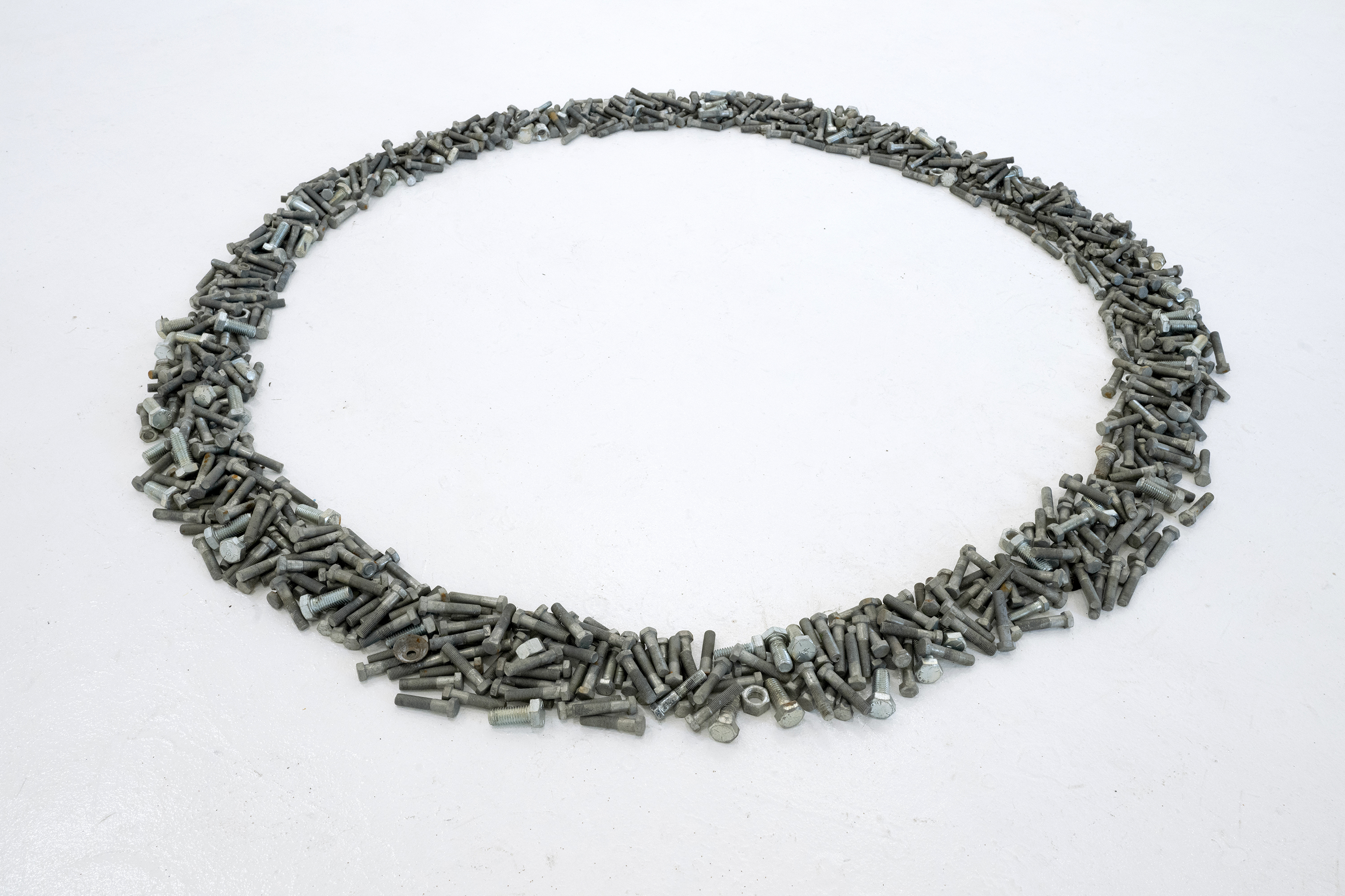 Time, 5221 Monte Vista St, Los Angeles, California (2024). This site-specific work consists of sourced industrial items from my birthplace of Harbor City, CA to examine the role of time through traditional Anishinaabe pictographs and cyclical paradigms.