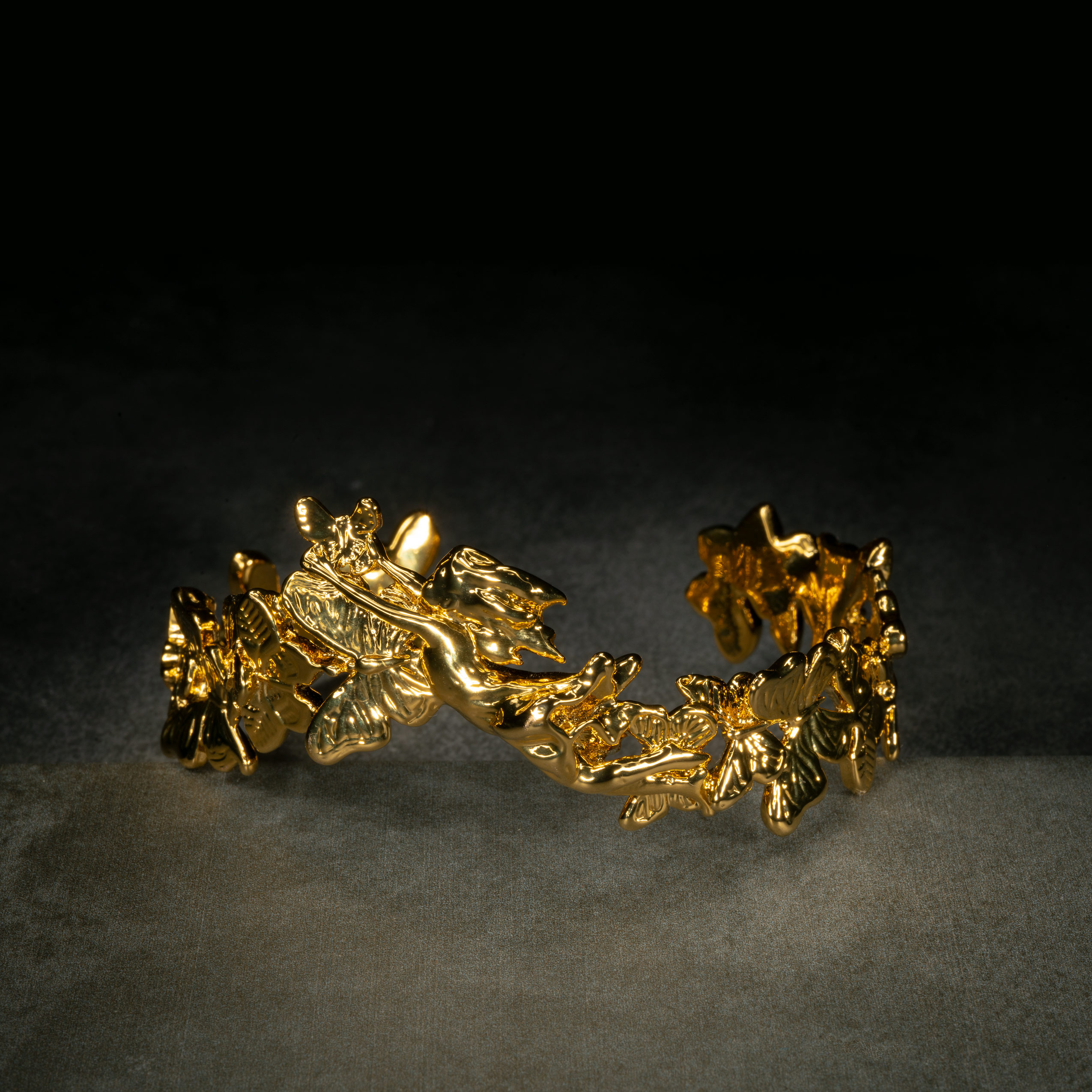 Lift Her with Butterflies Bracelet Gold View 1 by Angela Mia