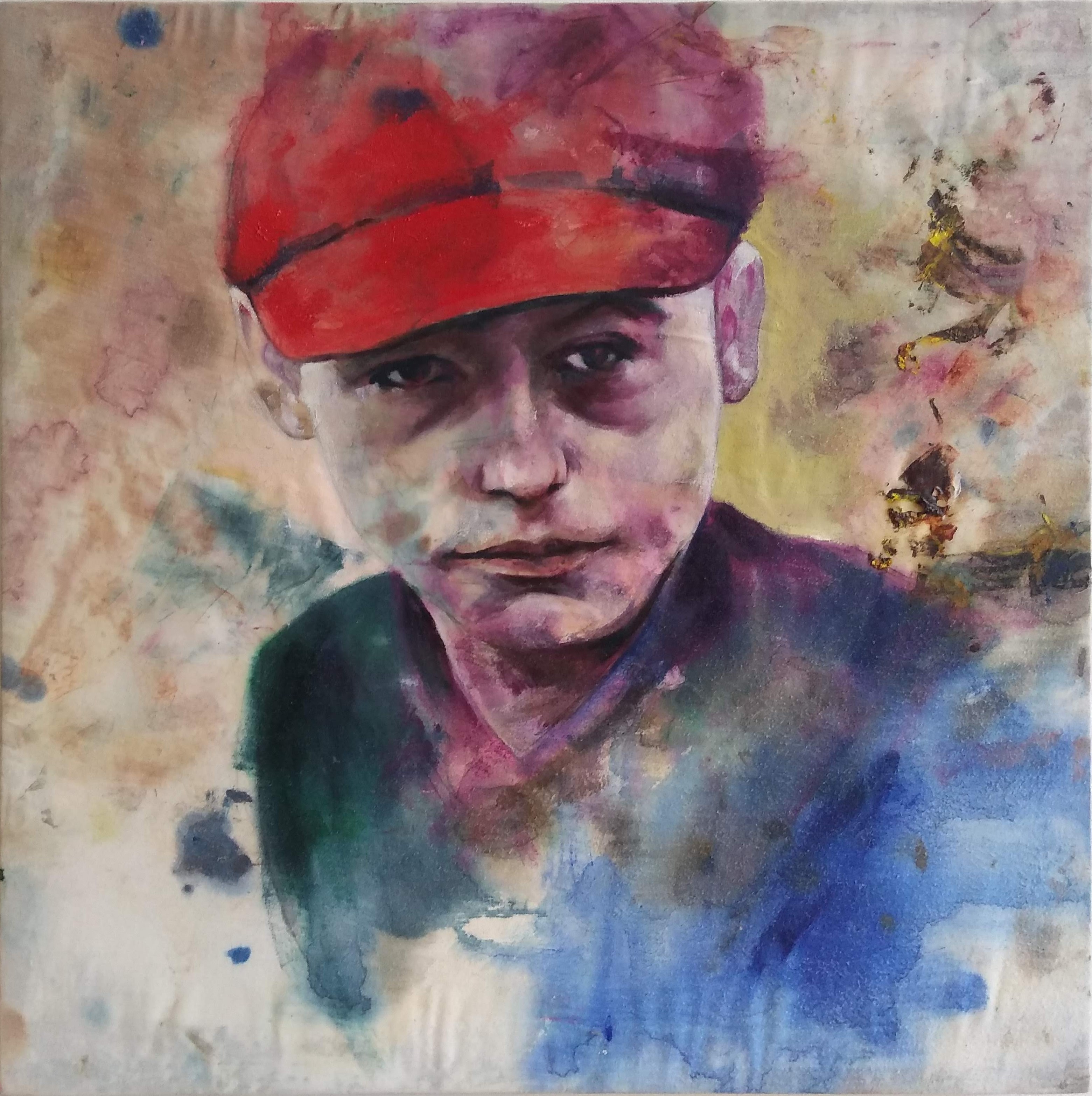 History Revision 6 - 30cm x 30cm - oil on a painter's rag SOLD