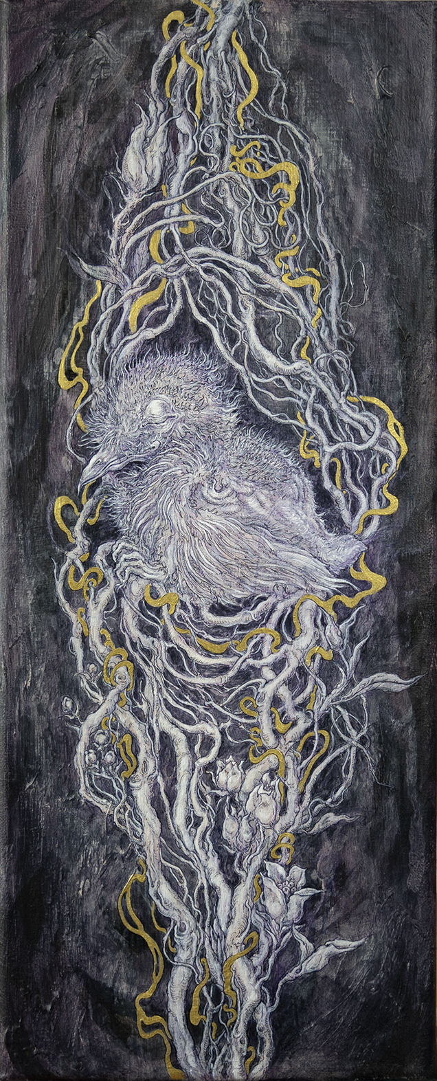 "all i've done for you 2 " liner pen and acrylic on canvas, 20 x 50 cm, 2019
