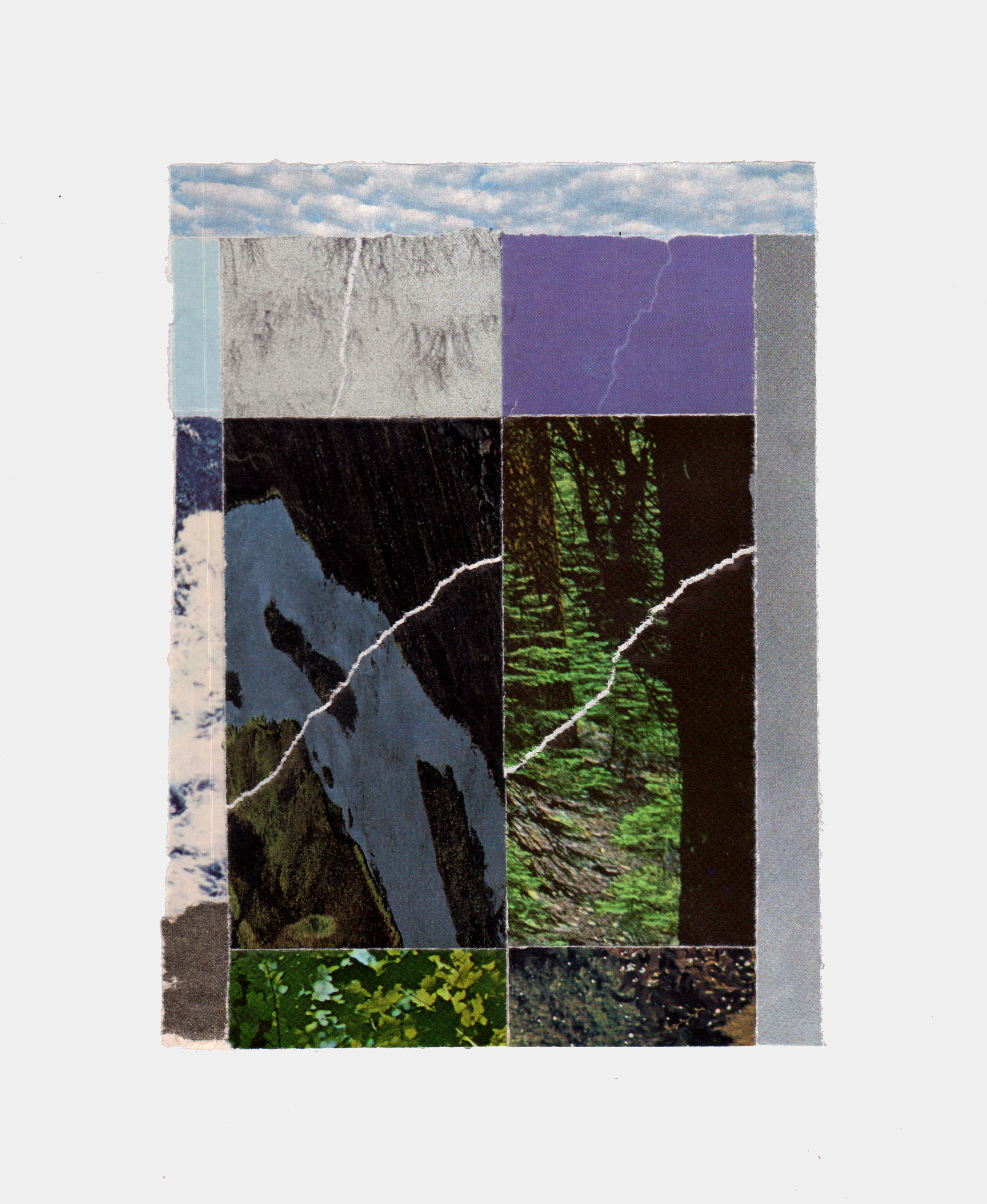 Torii 6, Collage on paper, 14 x 17"