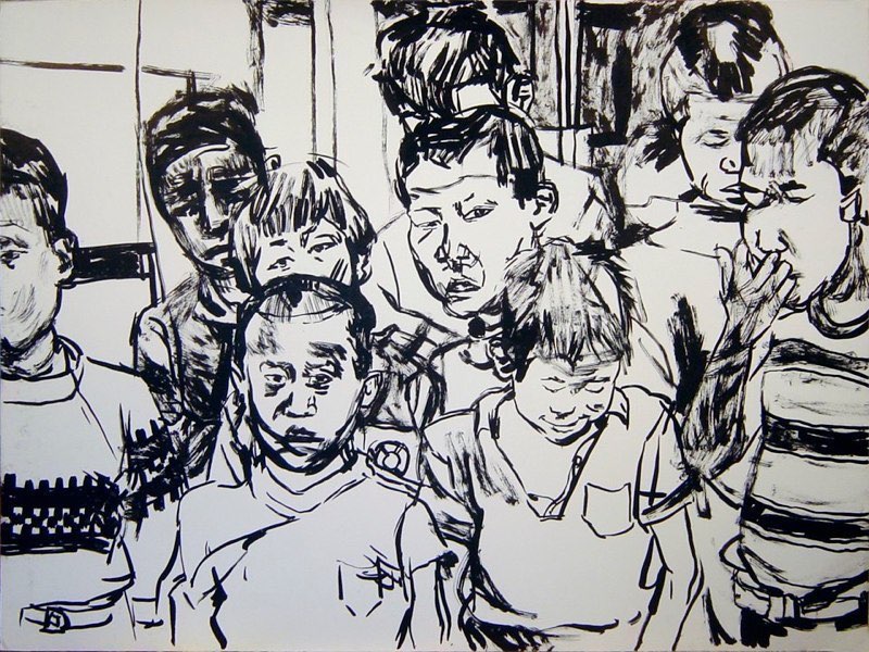 Study for Orphans2 1988ink/board 40x30”