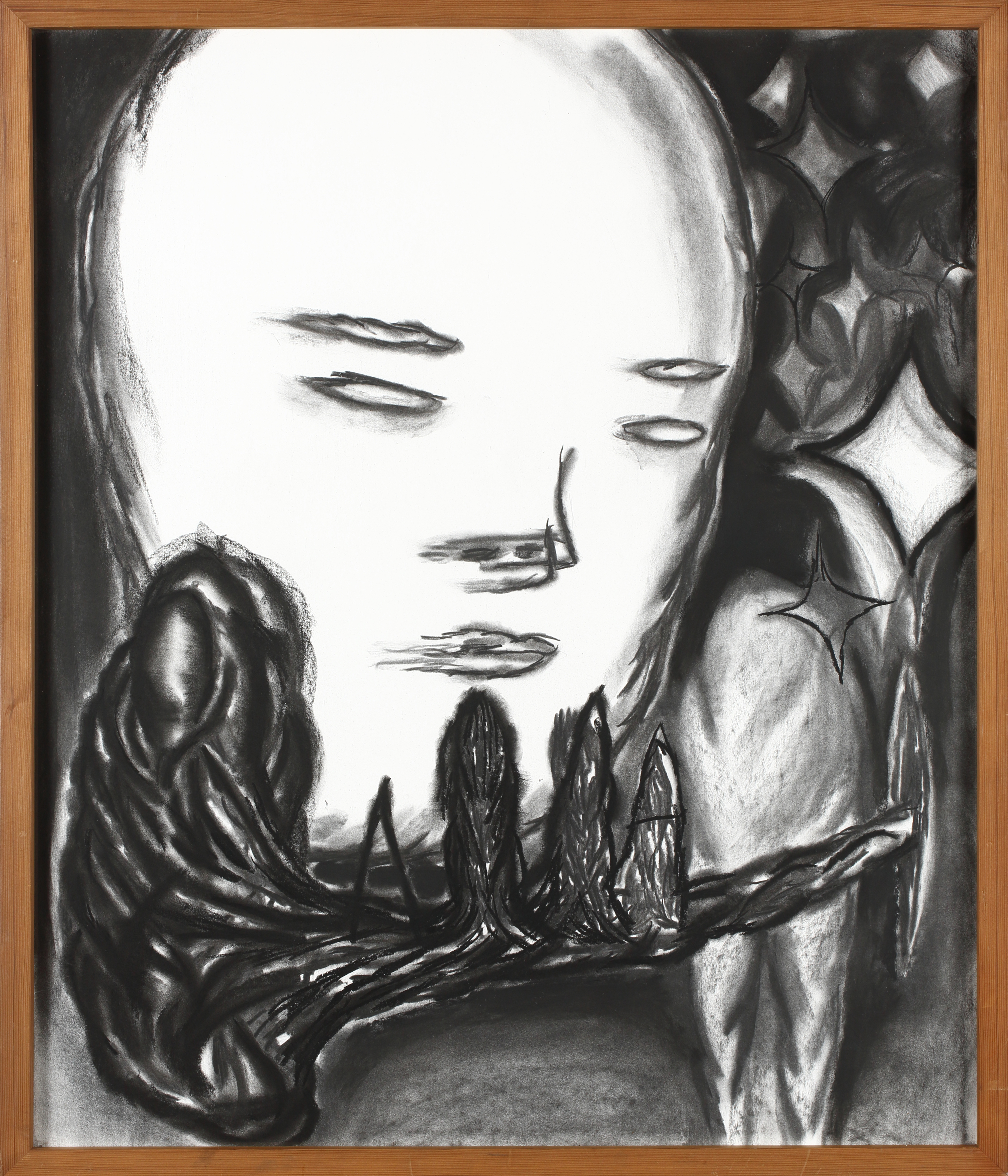 그날 밤, 밤하늘, 작은 별 That night, night sky, little star _charcoal on paper_87x73cm_2016