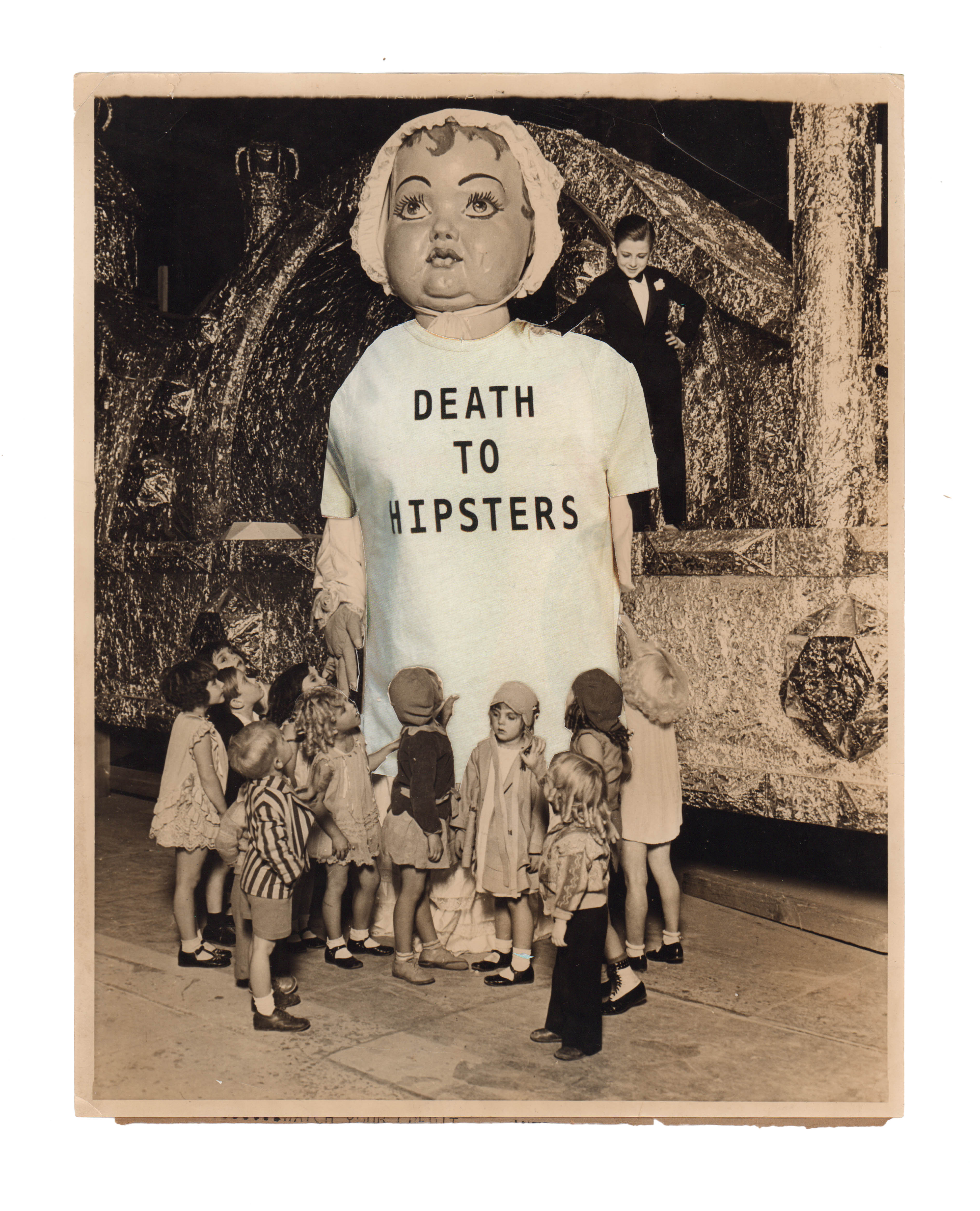 Death to Hipsters, 2019, photomontage, 16 x 21 cm