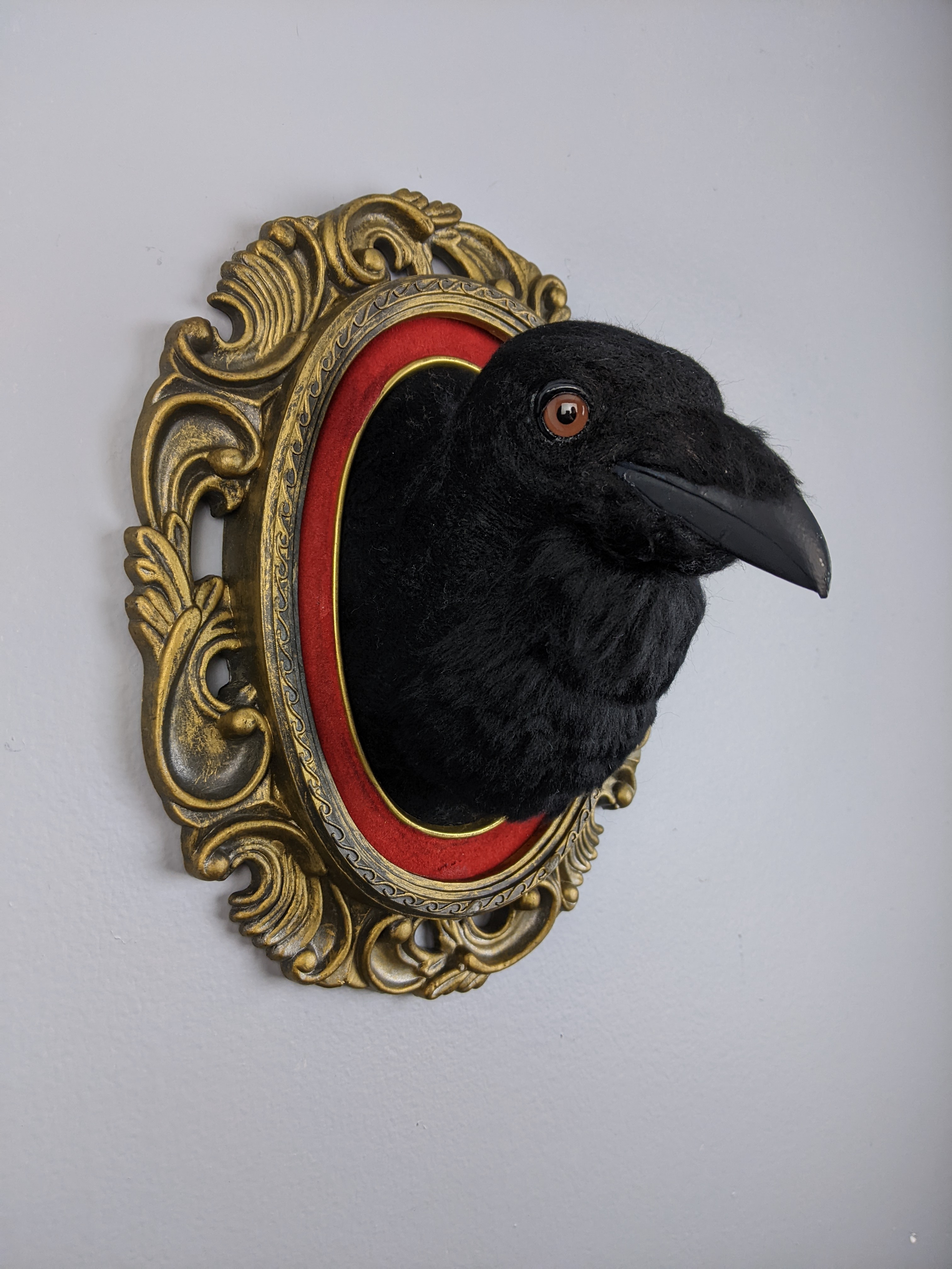 RavenNeedle felted wool faux taxidermy8"x10"x7"2023SOLD