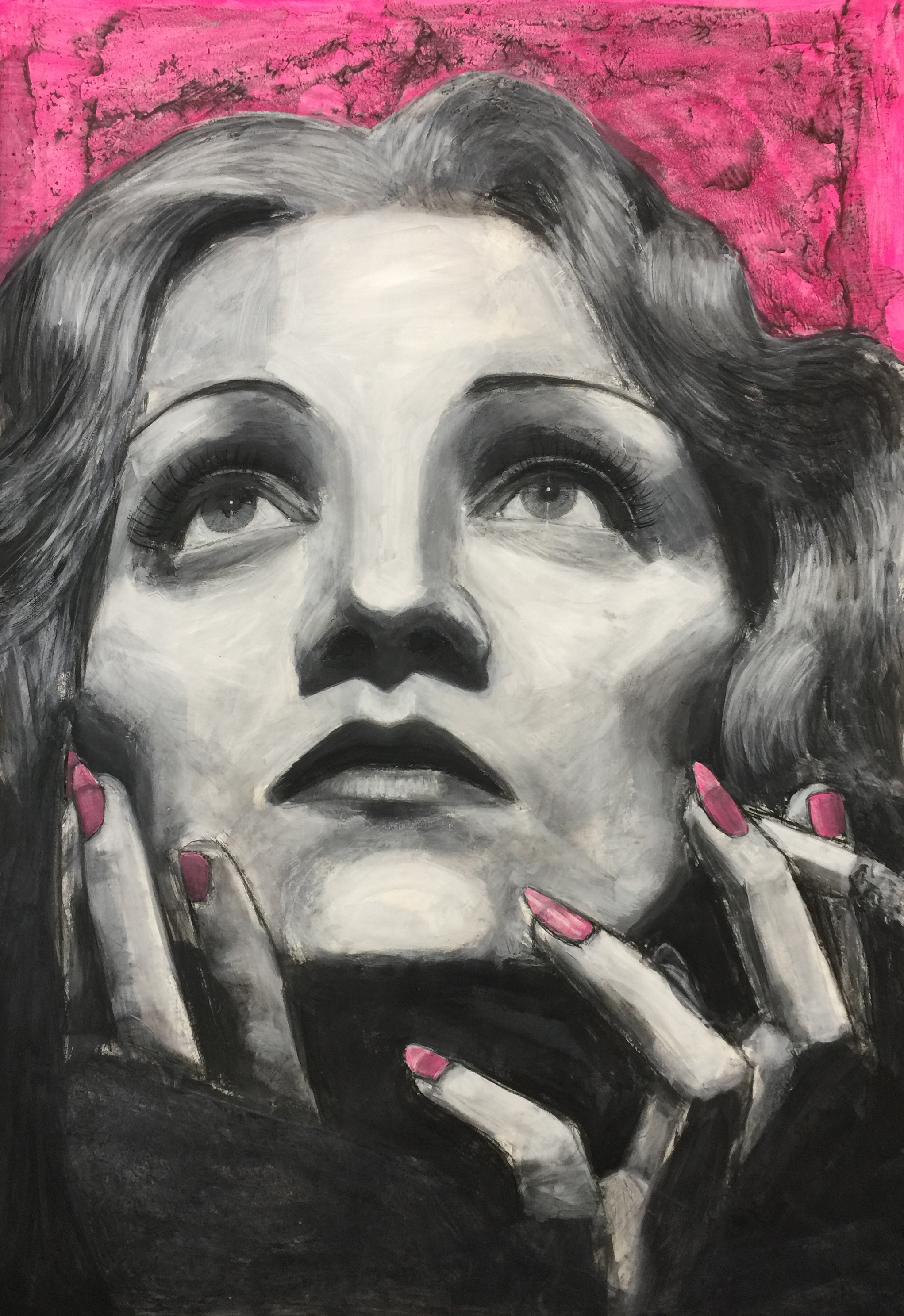 "AWAKE IN A DREAM"95 x 76 cmAcrylic, Conté crayon, pastel, charcoal, pearl lustreSOLD