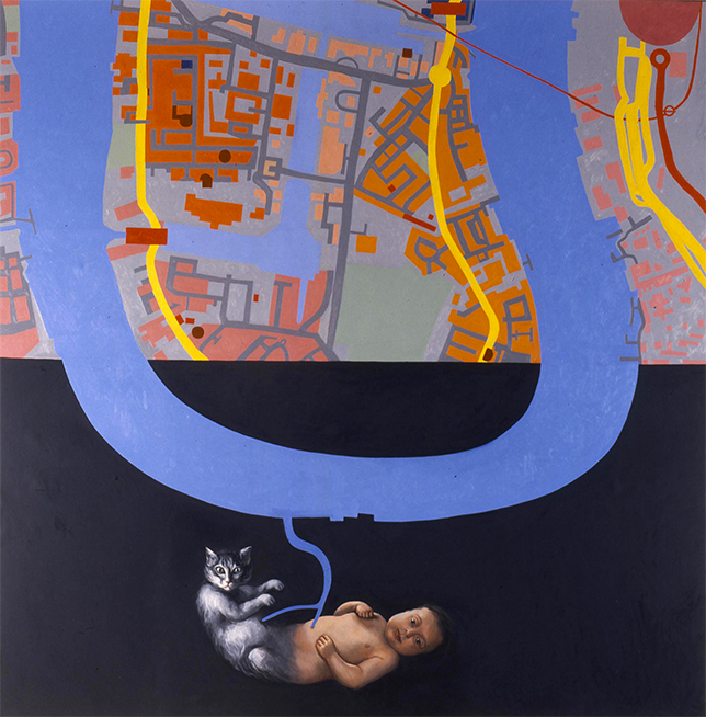  IL SEGRETO DEL TAMIGI   2005 olio su tela cm 190x190