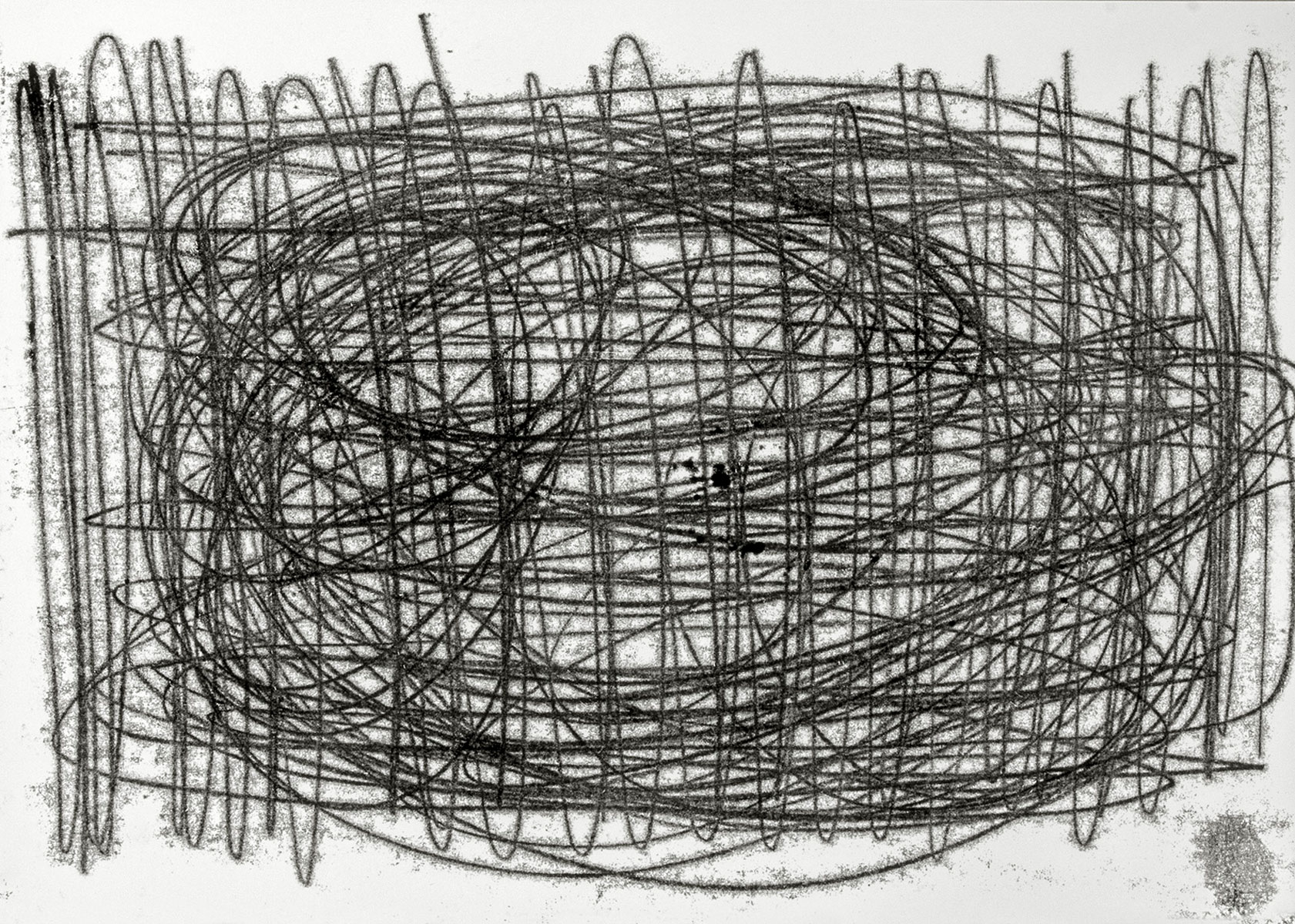 Jared Ginsburg, A single line I (2013) | Etching ink monoprint on paper, 30 x 21.5 cm