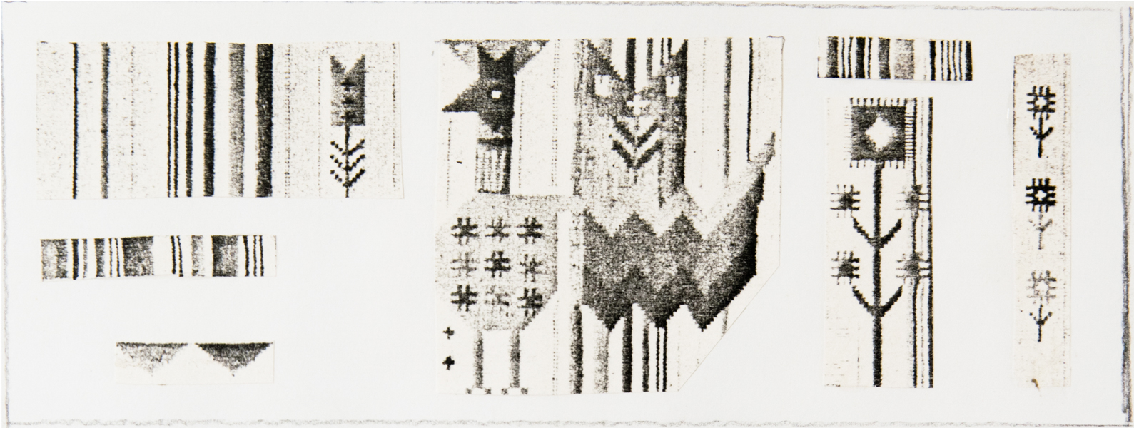 Design for handmade carpet. Collage. Xerox copy on cardboard. 1980's