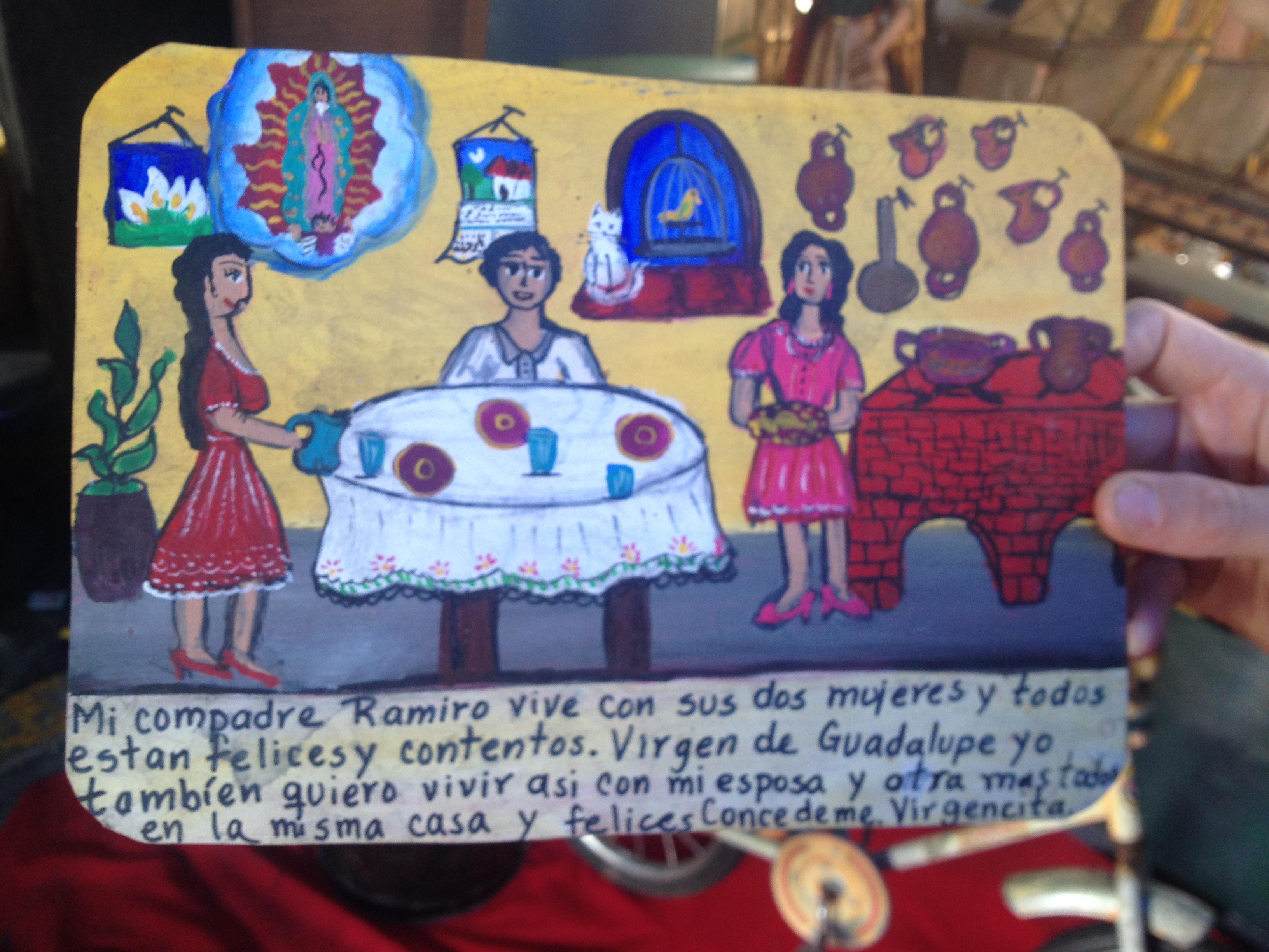Ex-voto -maalauksia kuvattuna Meksiko Cityn toreilla, 2018.