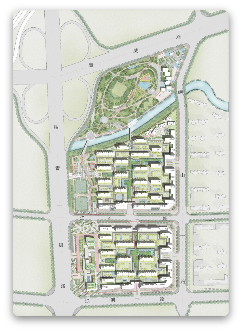 金隅山东即墨青威路运动主题活力社区投标方案（现代） 上海天华1所