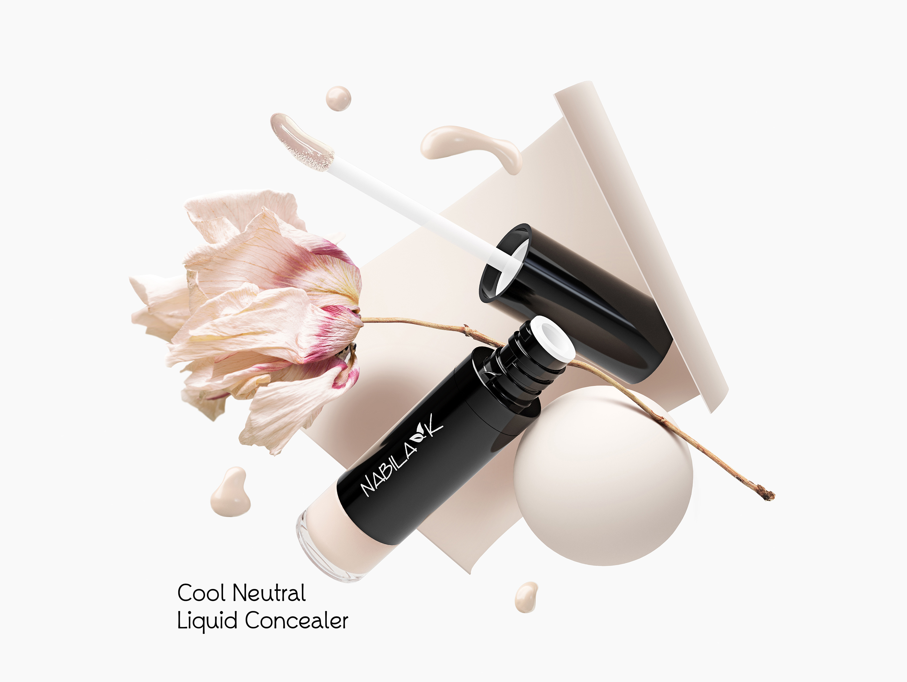Social media campaign for the concealer and foundation products line. Cosmetic product photography. Makeup product styling. Eclectic M Studio.