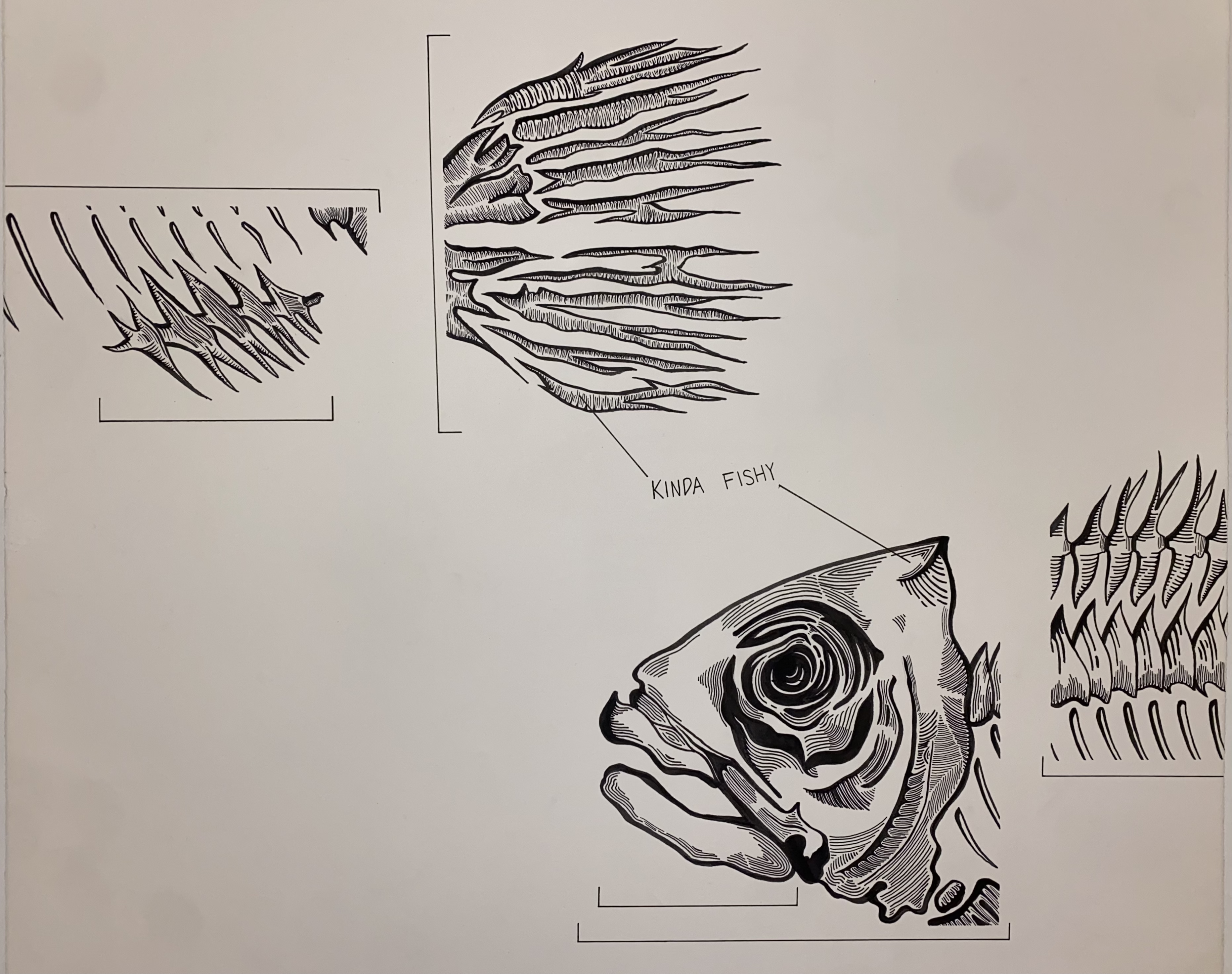 kinda fishy (physical), 2022, (ink)