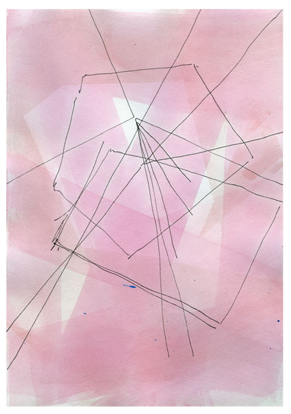 30. 2015, acrylic and ink on panel, 16 x 20 inches