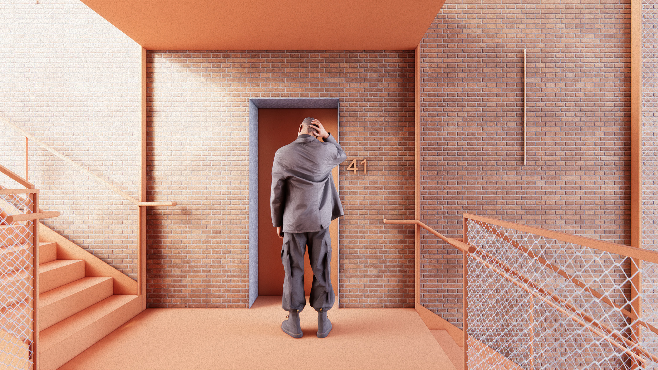 Recycled brick at the ground level & stair provides fire resistance & durability while recalling Denver’s brick legacy.