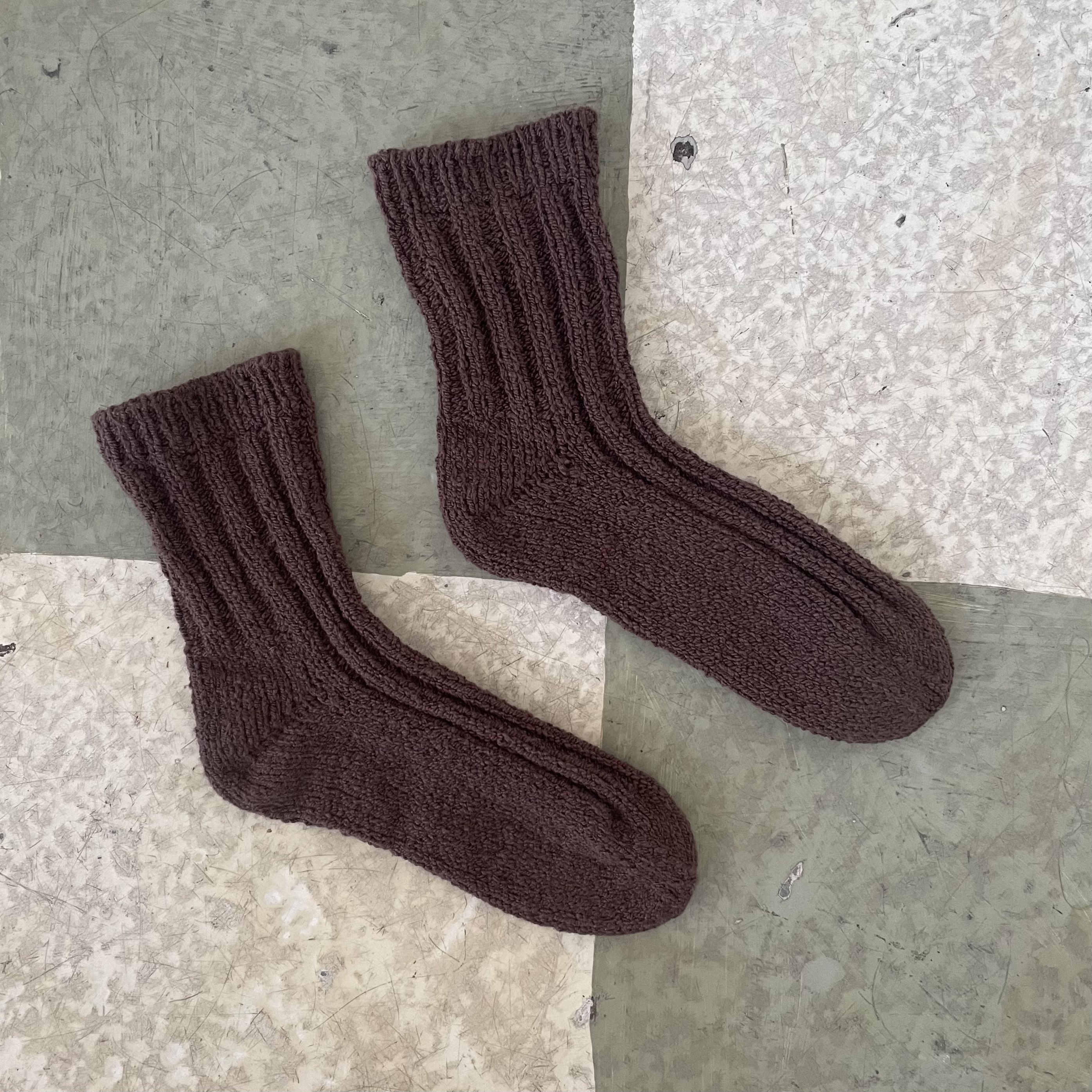 Hand Knit Cotton/Elastic Socks