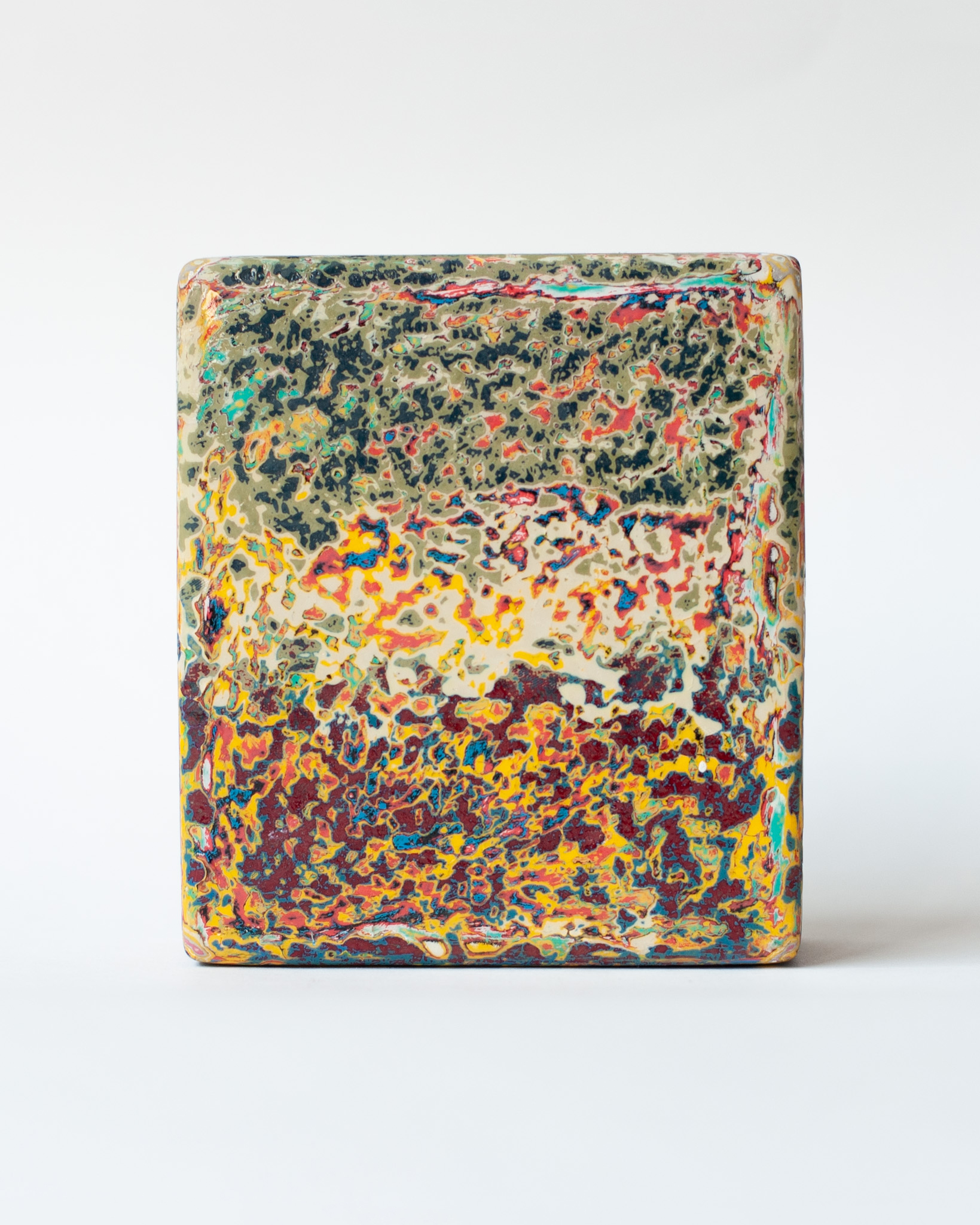 "B001" oil & enamel on aluminum, 4" x 3.5" x 1.5"