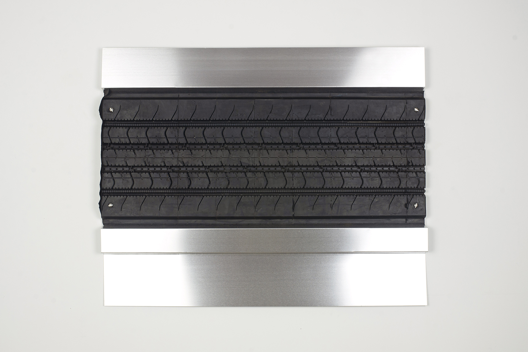 Distress Purchase 05, 2024. Tyre tread and aluminium, H555 x W685 x D30mm