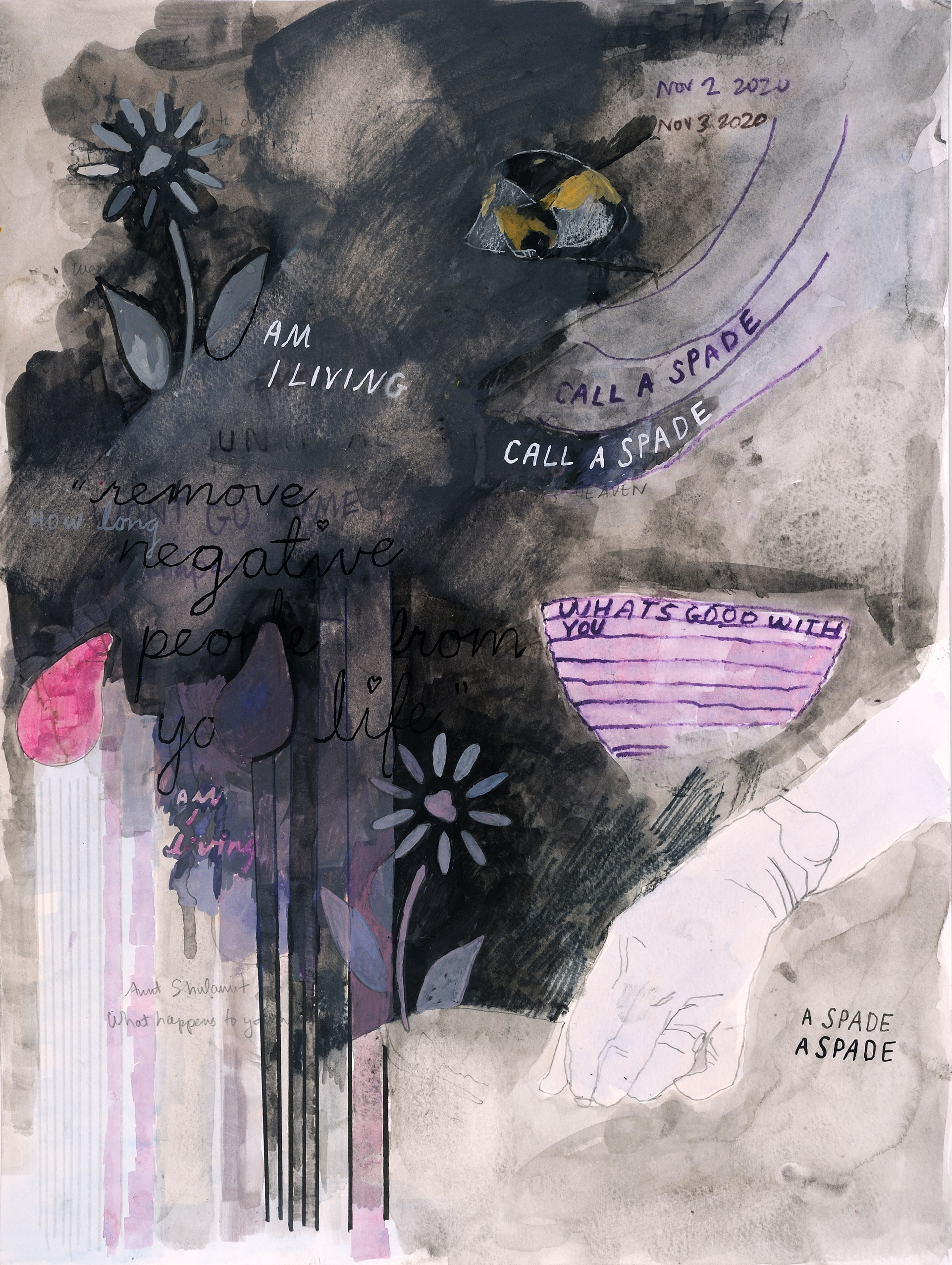 Healthy Living, 2021. Watercolor, gouache, and pencil on paper.