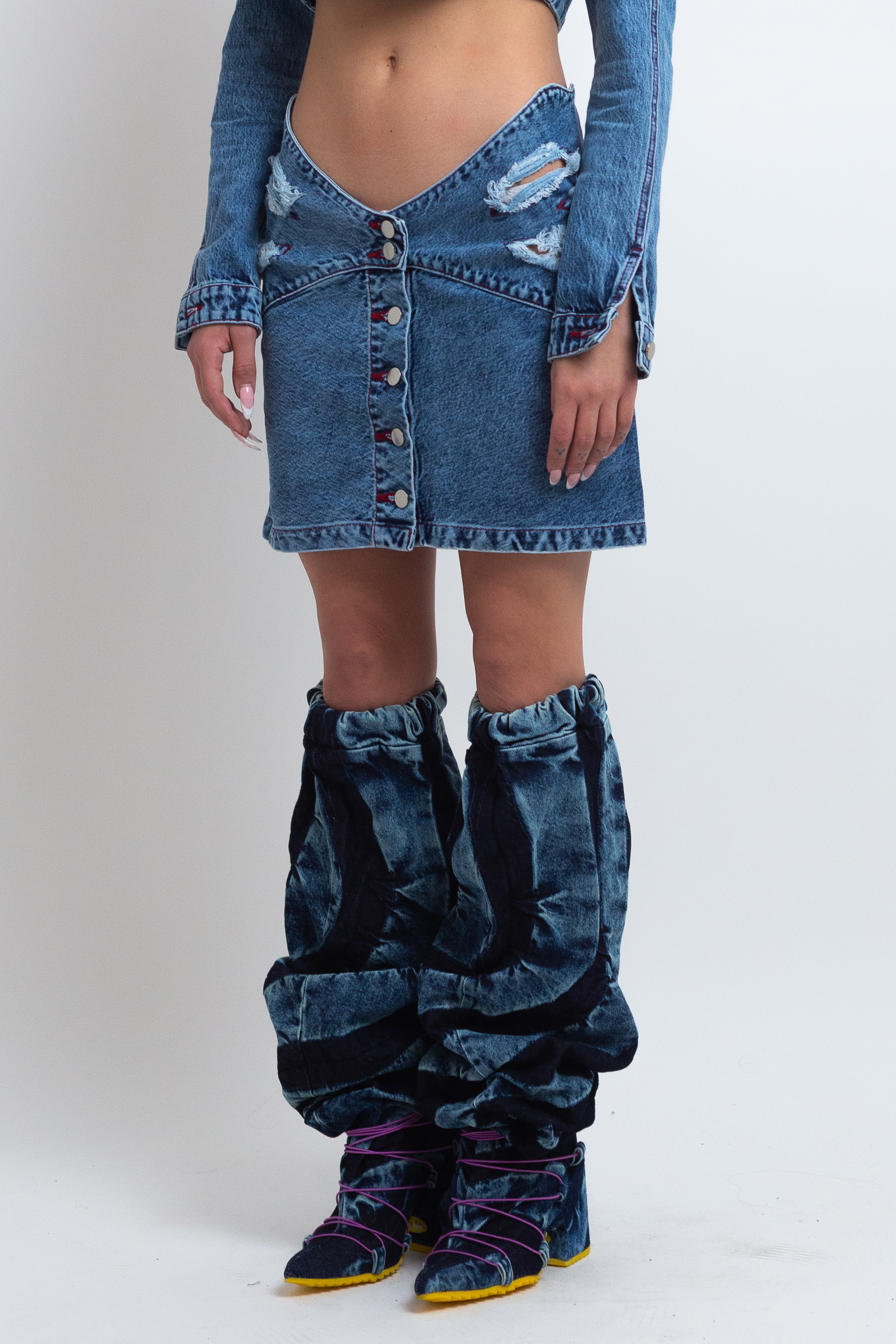 Butterfly Waistband Mini Skirt Indigo £200