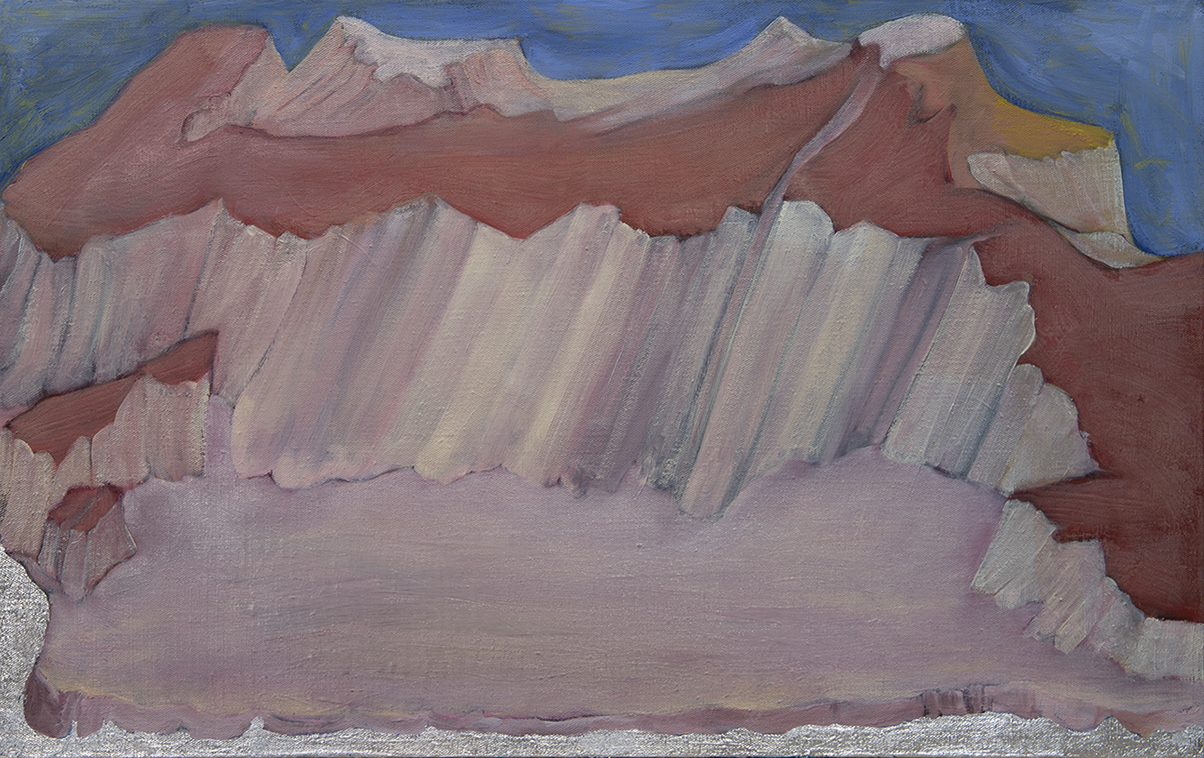 The Red Wilderness, 73x46cm, oil and metal leaf on linen