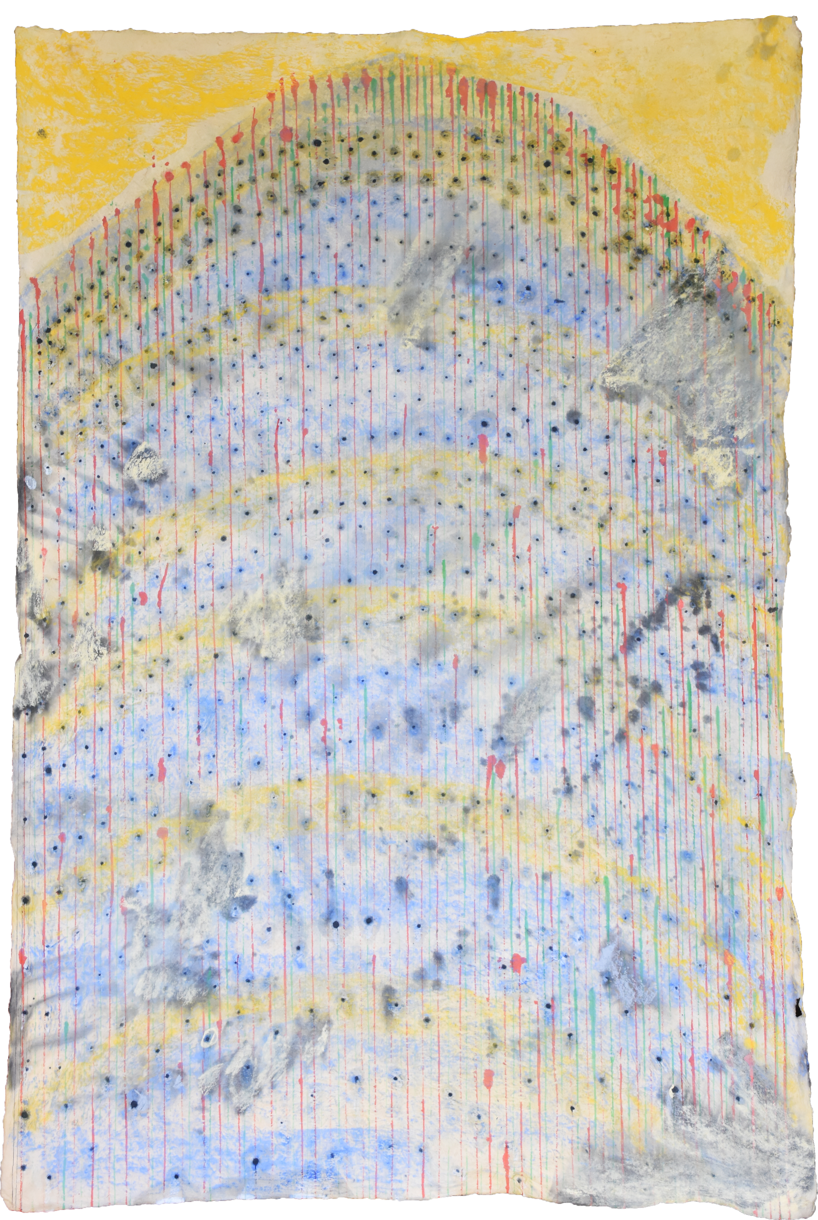 Dot 010, oil/pastel/paper, 65 x 50 cm