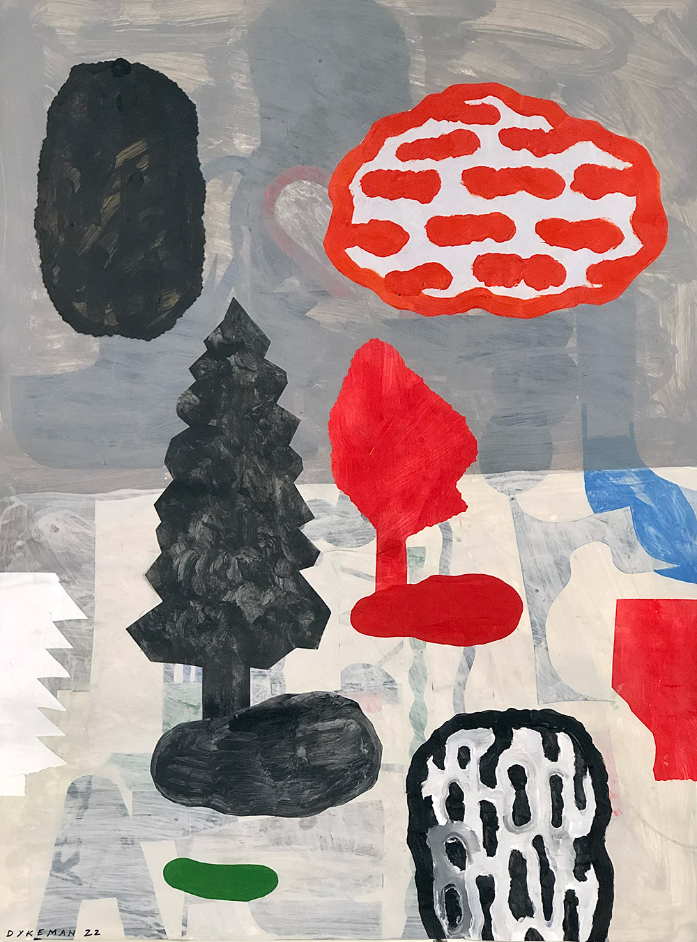 Pickle in the Woods, 2022, Acrylic on paper, 24 x 18 in.*