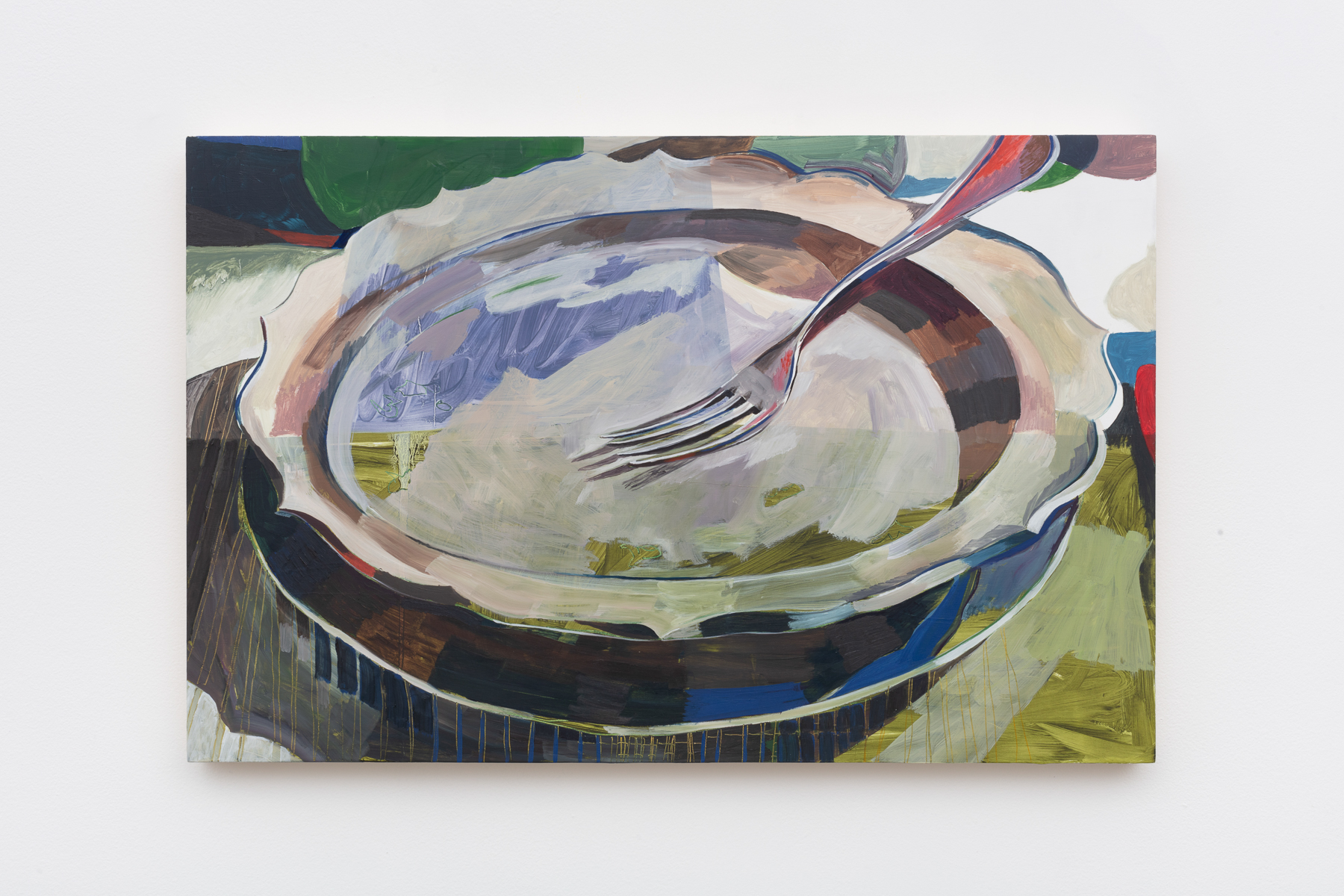Jay Stern
Dinner at Michael’s (Fork and Plate), 2024
Oil on Panel
19 x 29 1/2 x 1 3/4 in. | 48.3 x 74.9 x 4.4 cm