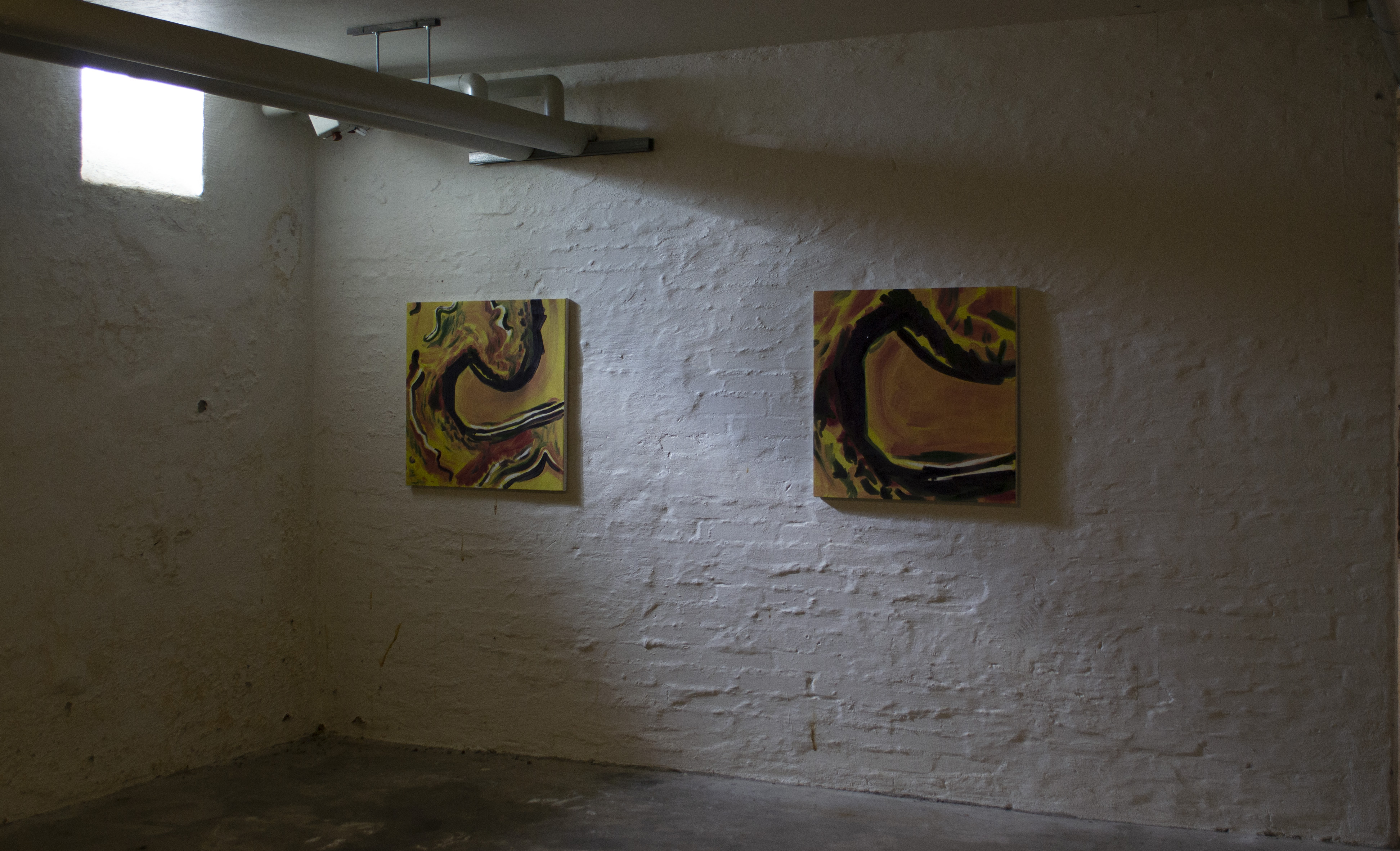 Zoom, zoom 4 Dip-Tych (Polar Cap on Mars), 2025, Oil on canvas, 60x60cm (x2).