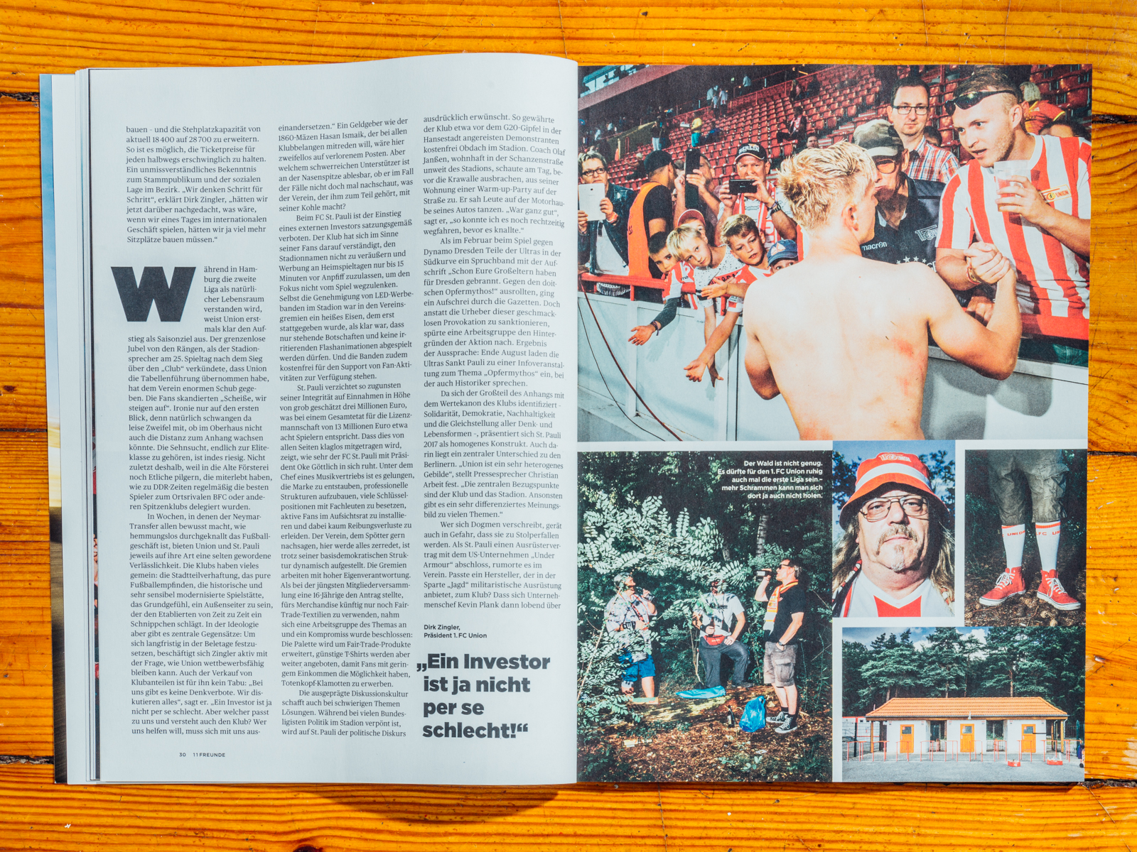 11 Freunde #190 / Reportage &uuml;ber die Fans von Union Berlin und St. Pauli, August 2017