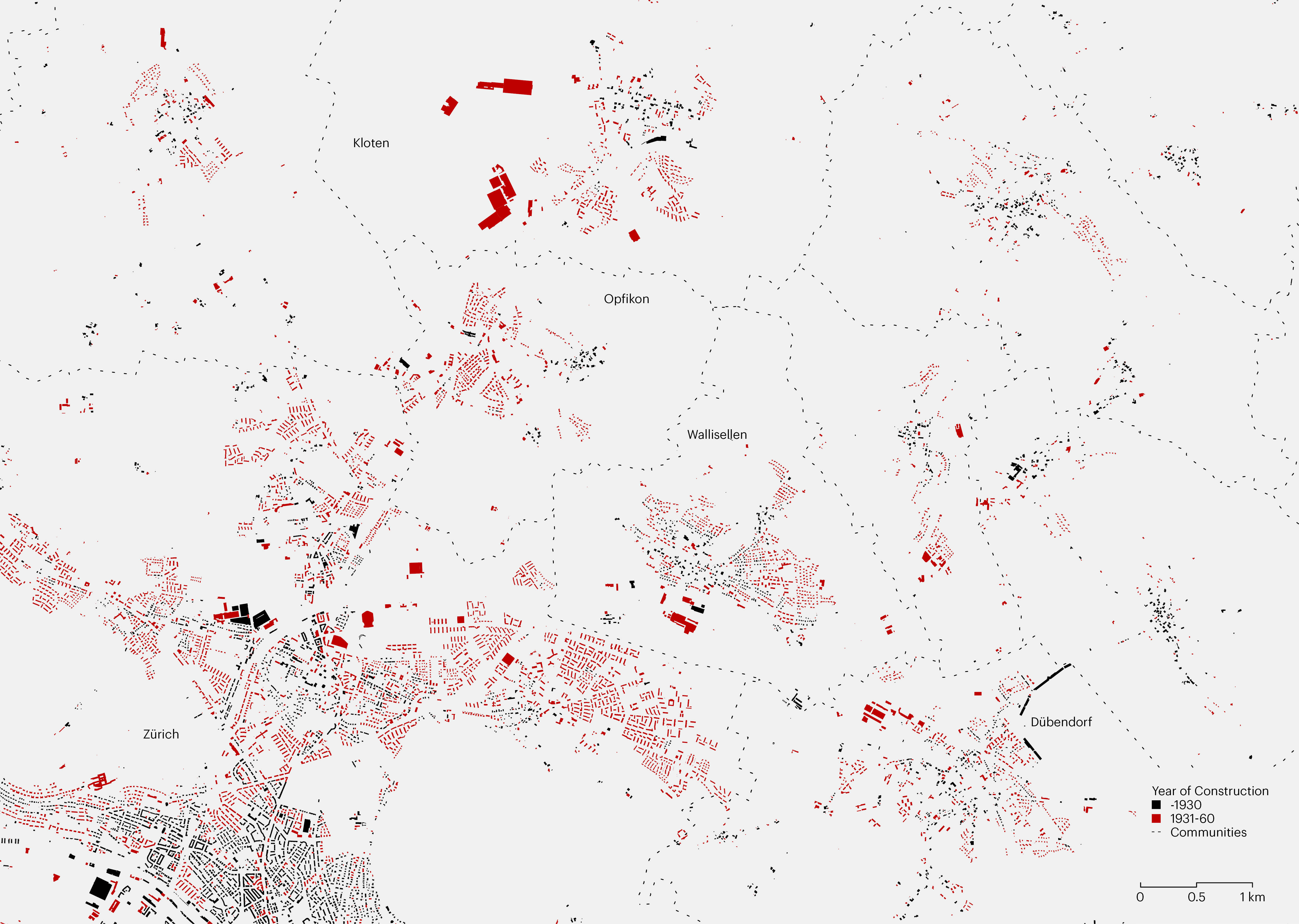 Glatttal until 1960. Source: GIS-ZH, 2020.
