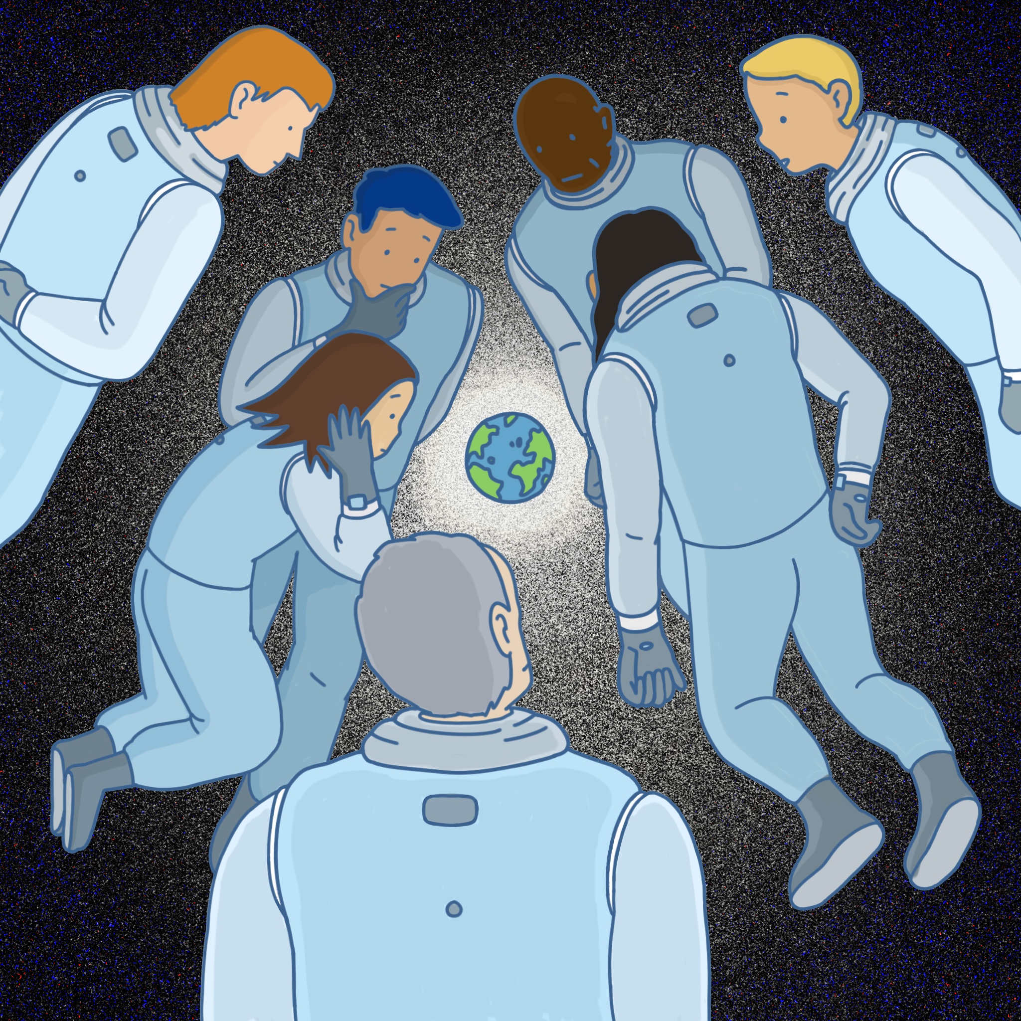 Space Tourism may not be as sublime as you think: illustration mock-up for NYT article  https://www.nytimes.com/2021/11/27/opinion/space-tourism-awe.html