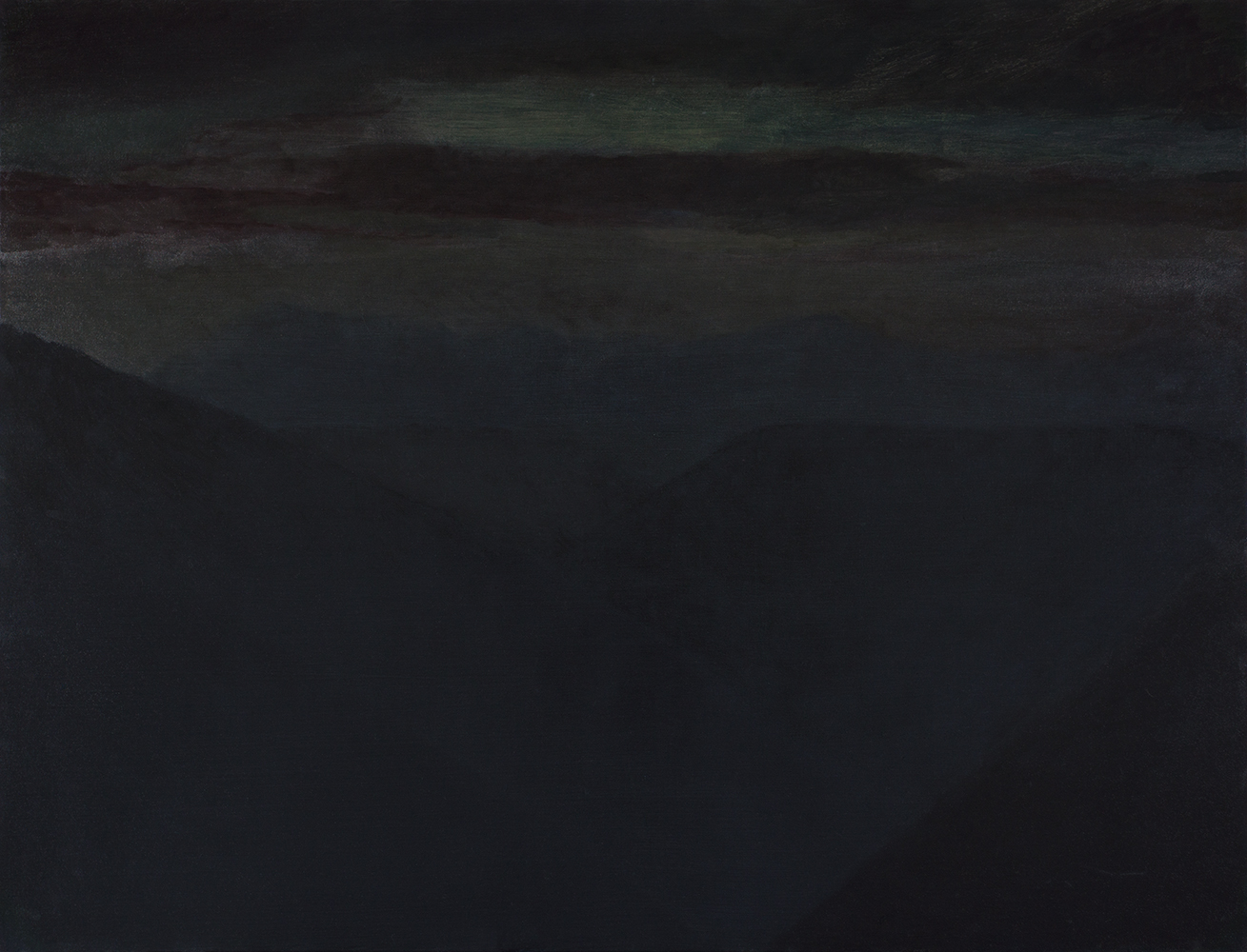 Vallée, lueurs, couchantoil on canvas89 x 116 cm, 2022