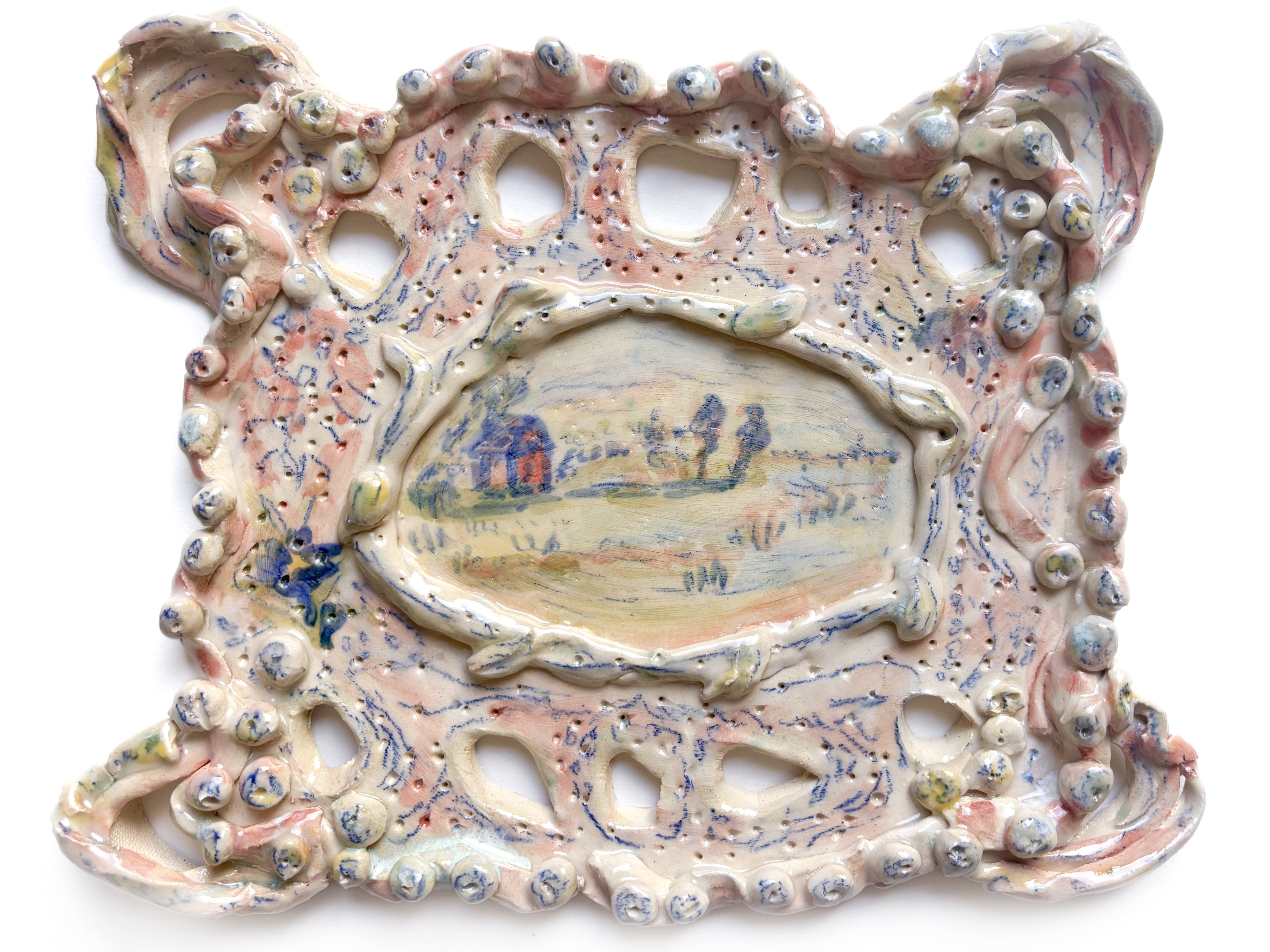 „Spring near Vistula river", H18cm x W21cm, glazed ceramics, 2025