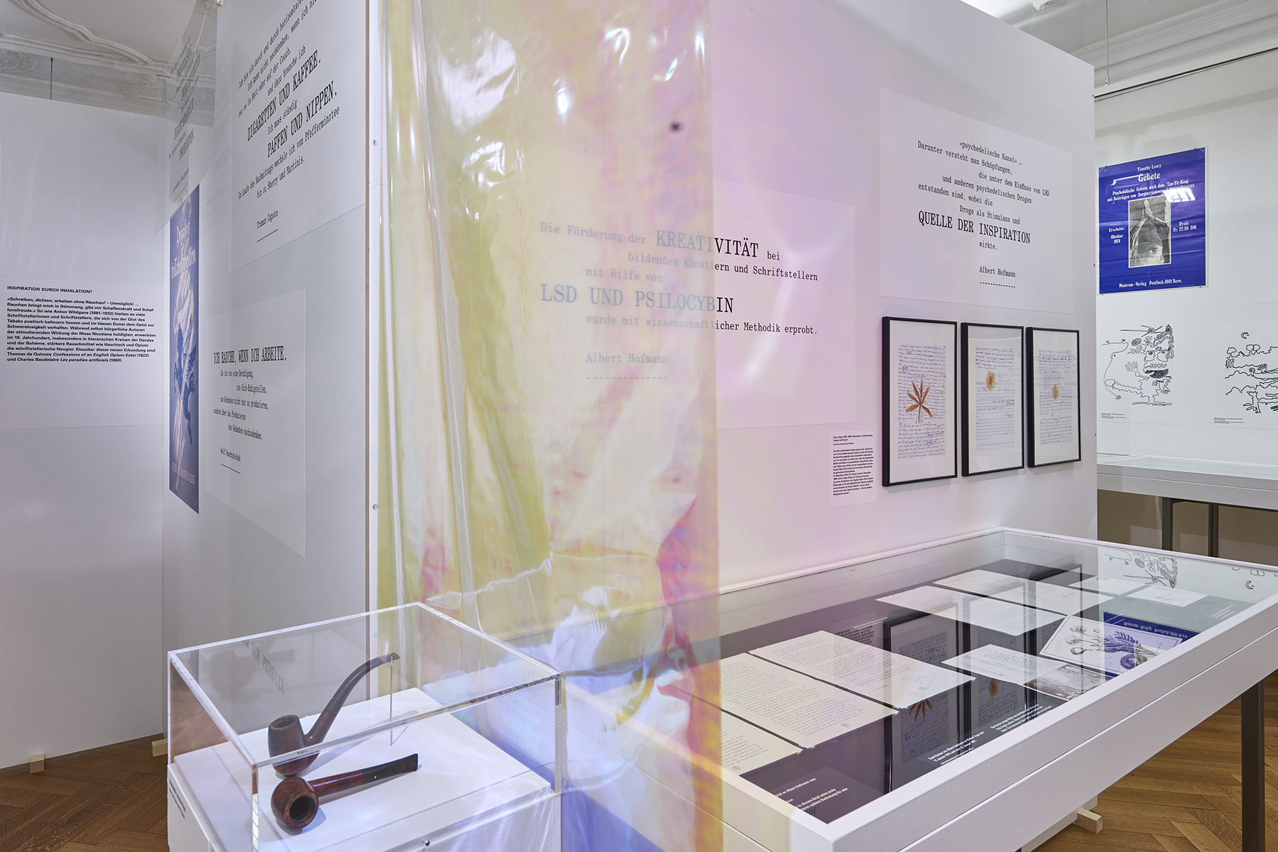 Schreibrausch, Ausstellungsgrafik für das Museum Strauhof (Szenografie: ateliergillmann+co), 2017