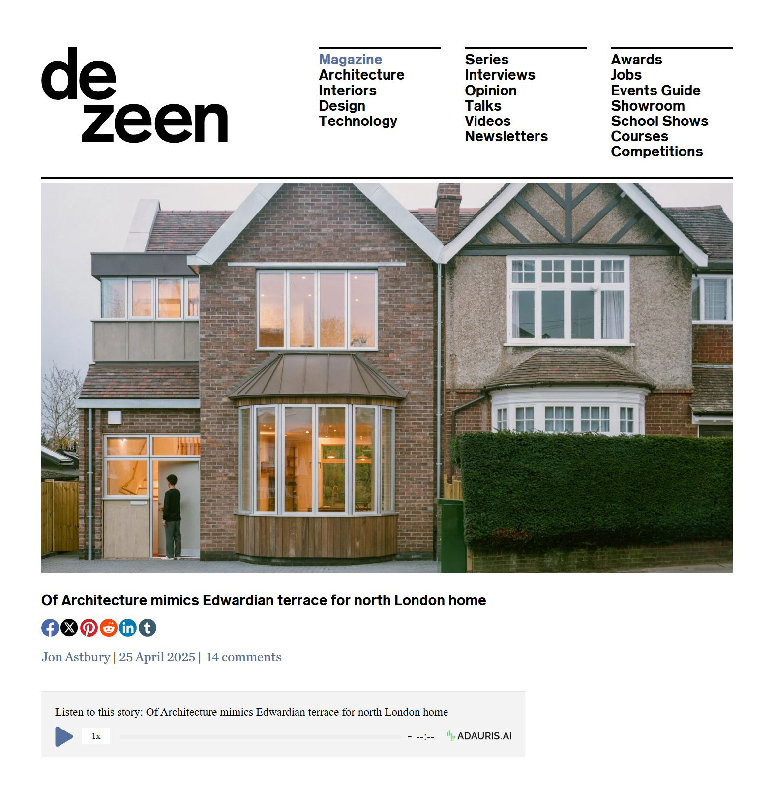 April, 2025  |  Woodbury House  featured on Dezeen