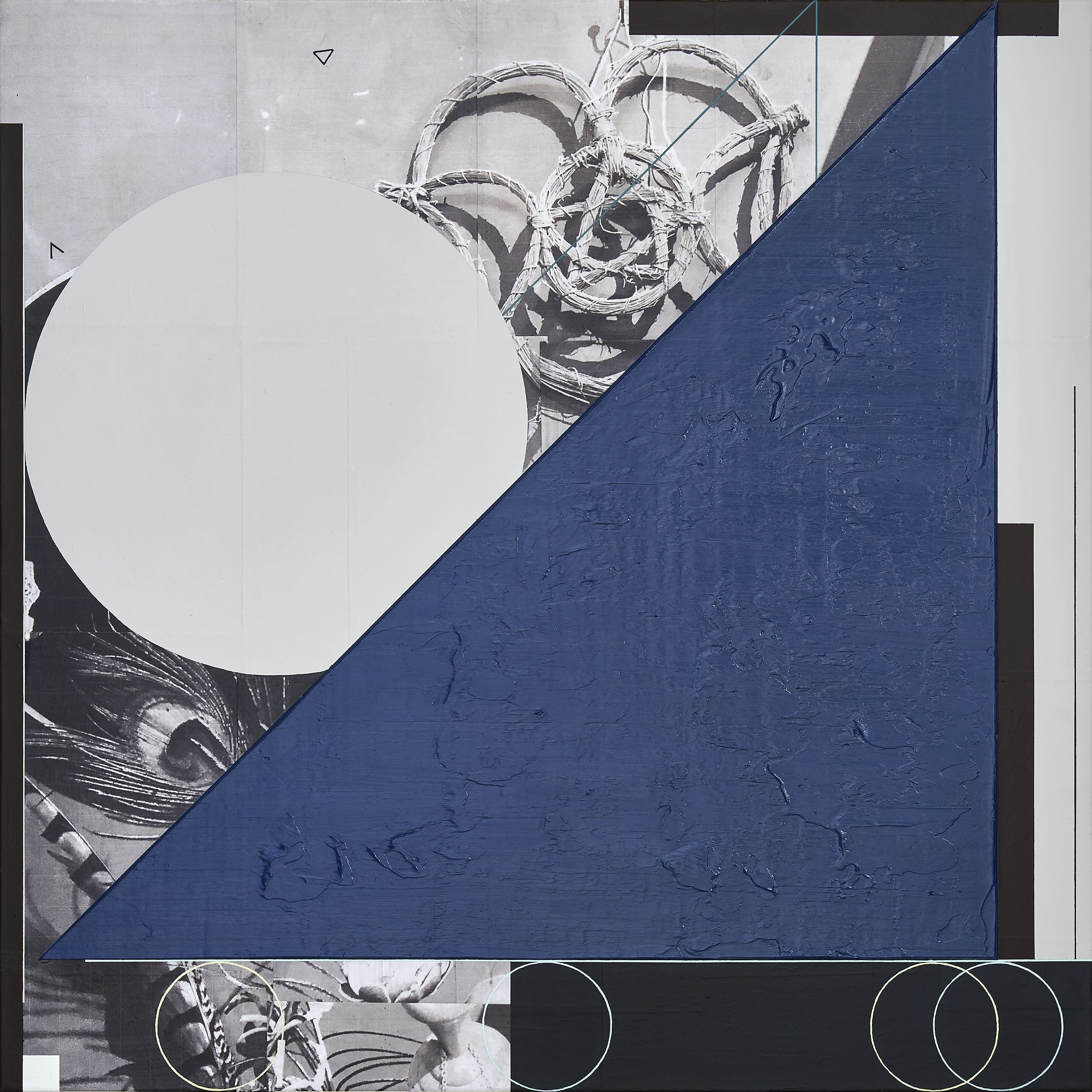 A Star with Navy, 2020, Acrylic and Photo-Collage on Canvas, 91 x 91 cm