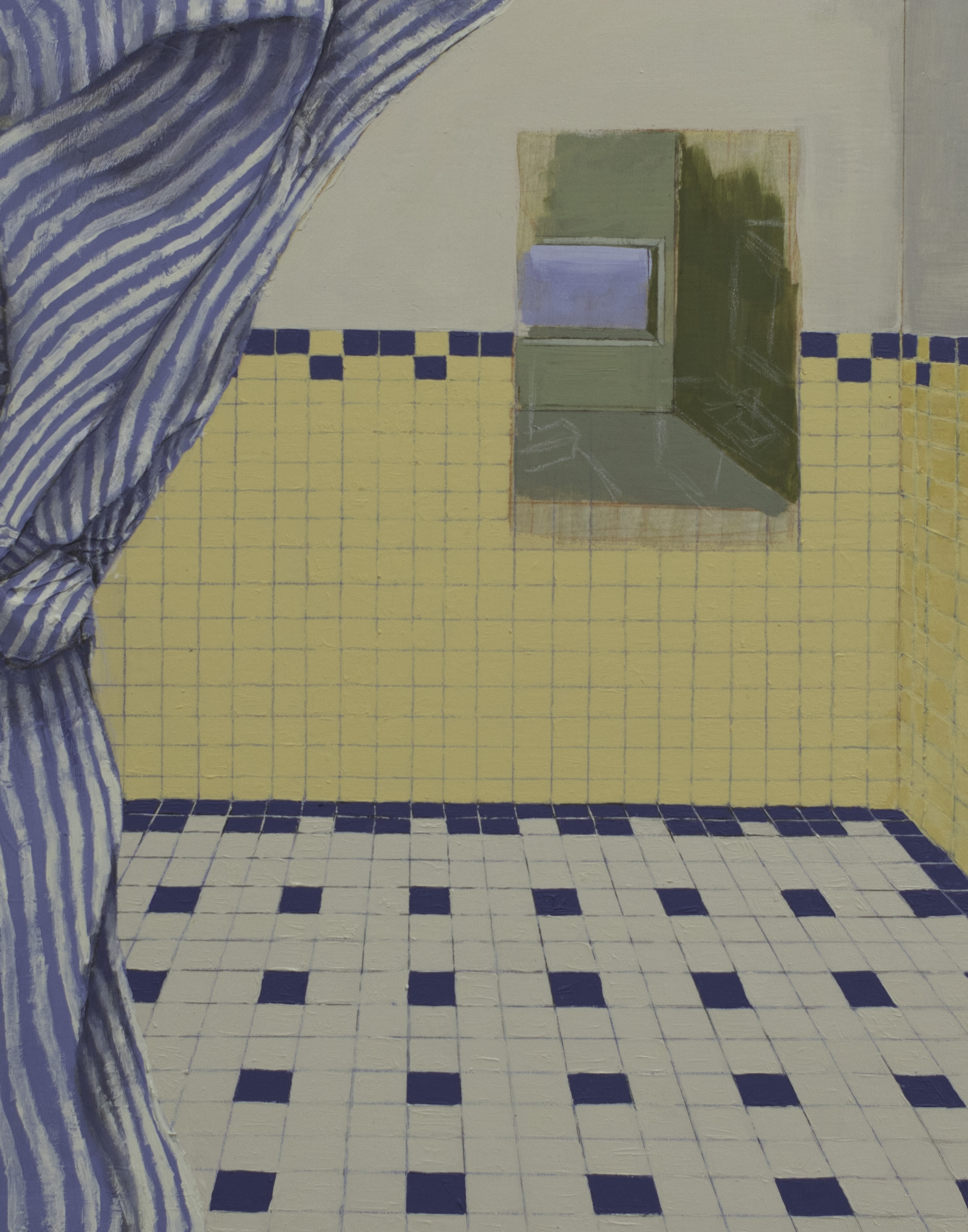 Ever-Present, 2020, acrylic and graphite on panel, 14 x 11 x 1 1/2 inches (35.6 x 27.9 x 3.8 cm)