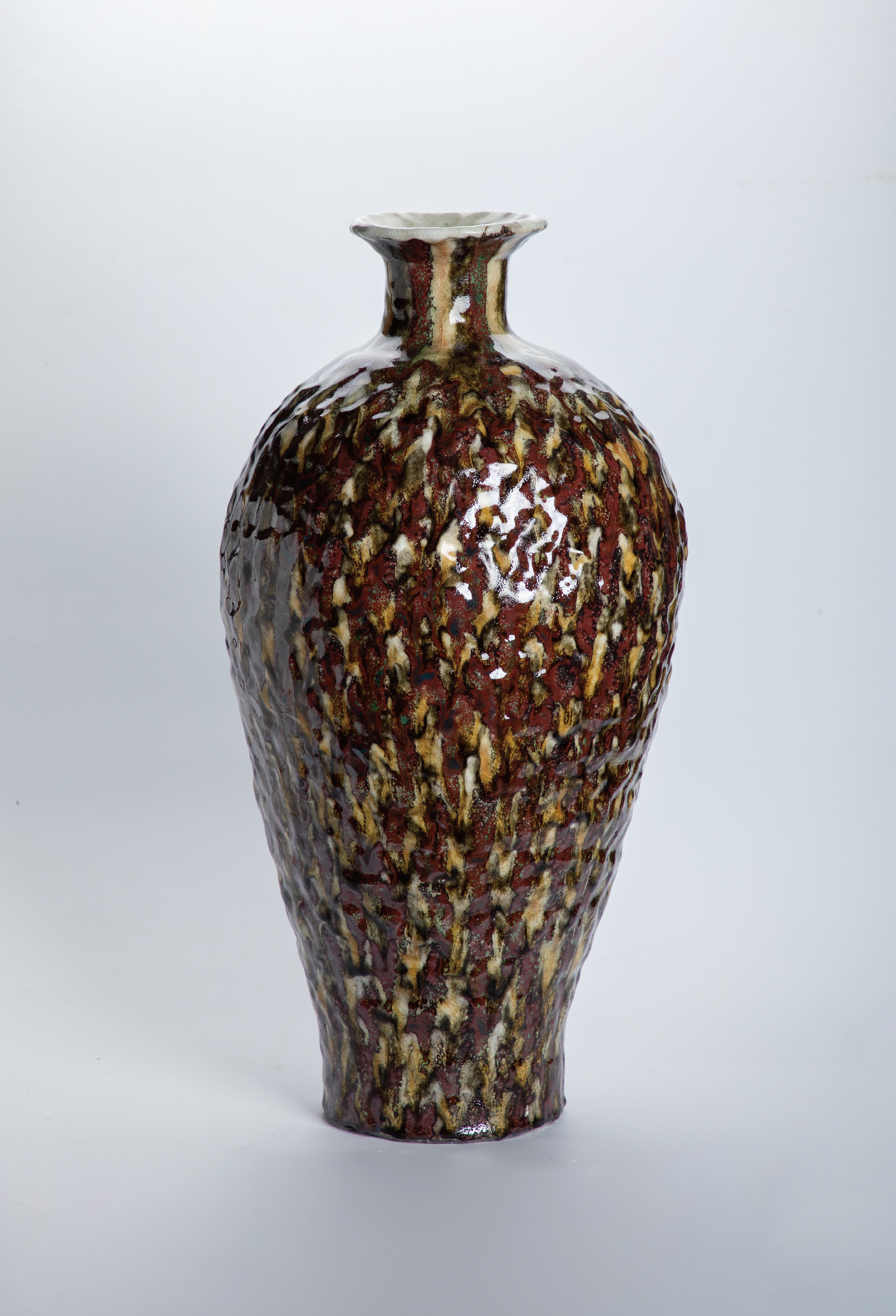 ︎Stemmed Tri Color Vase