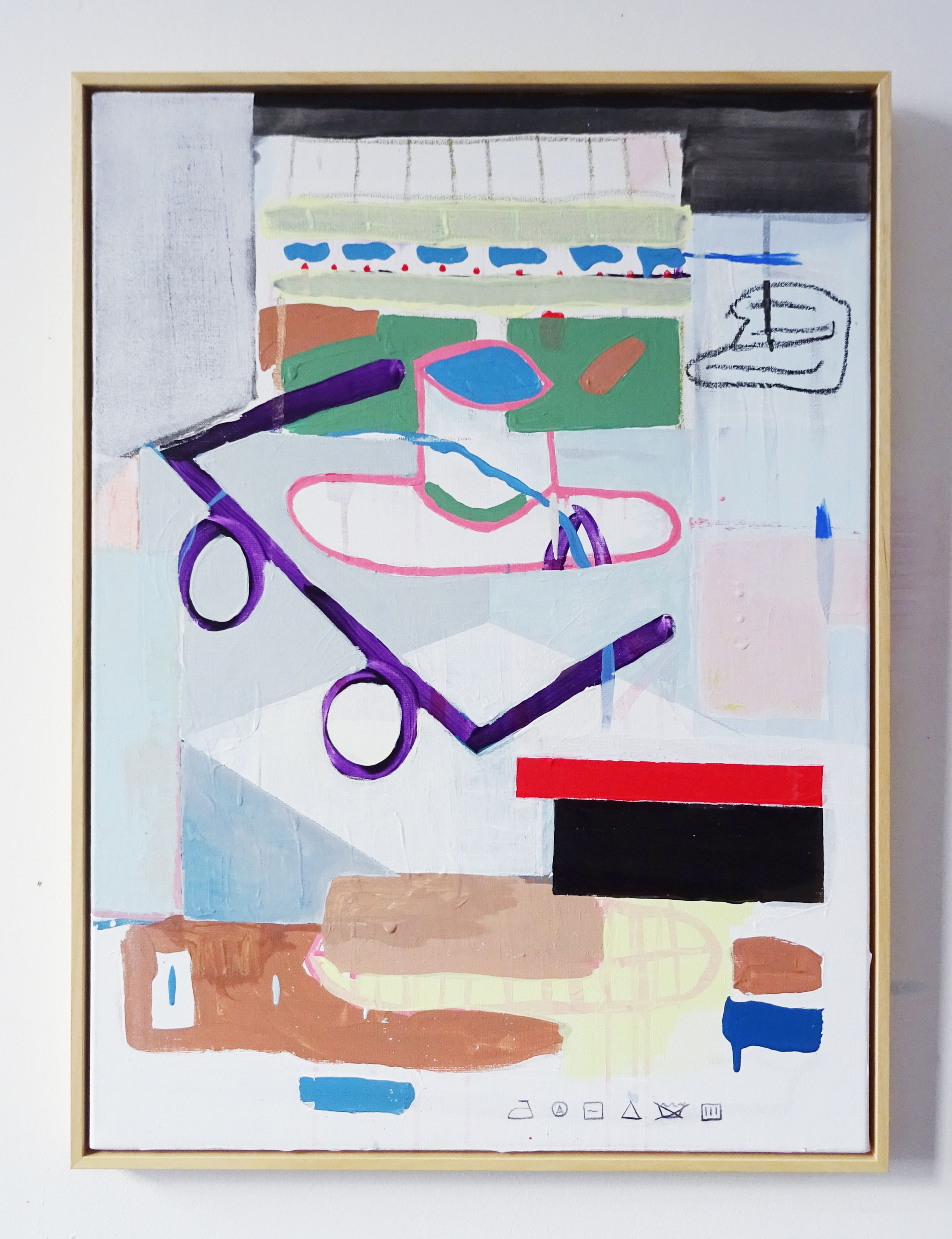 Enjoying the Game/ Acrylics, Charcoal, Wall Paint, Oil Sticks on Canvas/ 80x60 Vanvas