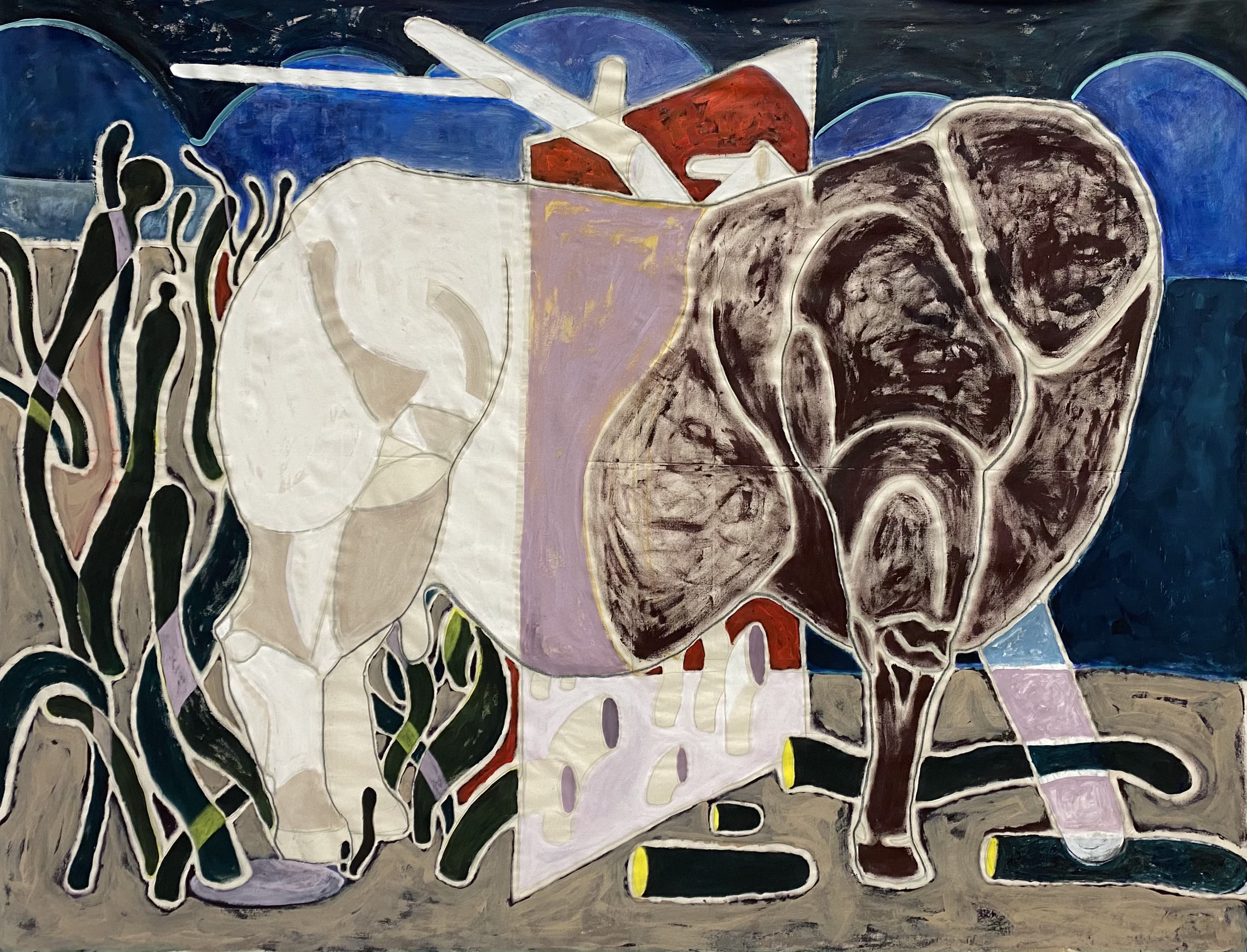 Post-war, Acrylic on canvas, 195x155cm, 2021