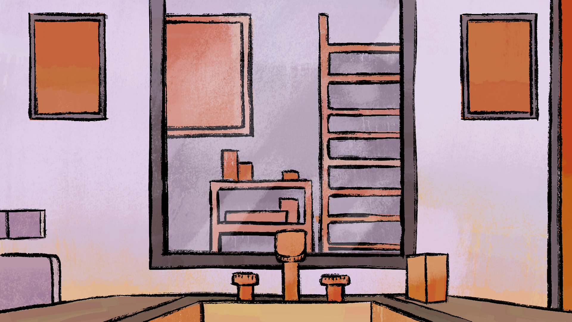 2D animation background art / achtergrond voor Rat Poison door Kees Illustration.