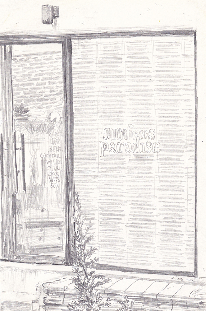 Surfers Paradise , 2023, pencil on paper, 18.5*12.2(cm)