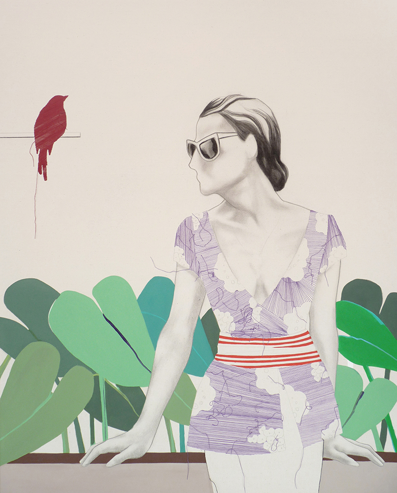 UNTITLED | Hand embroidery, pencil and acrylic on unprimed canvas | 150 x 120 cm