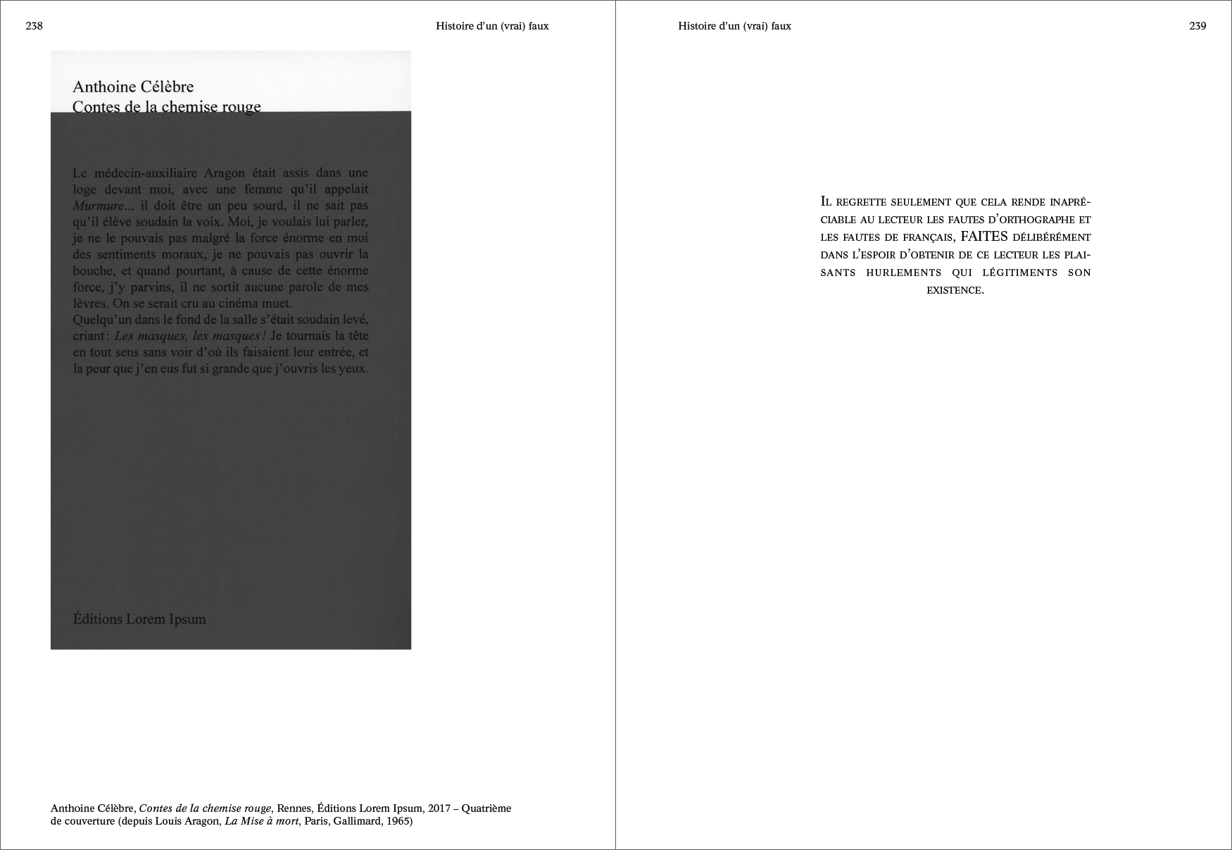 HISTOIRE D’UN (VRAI) FAUX, pp. 238-239