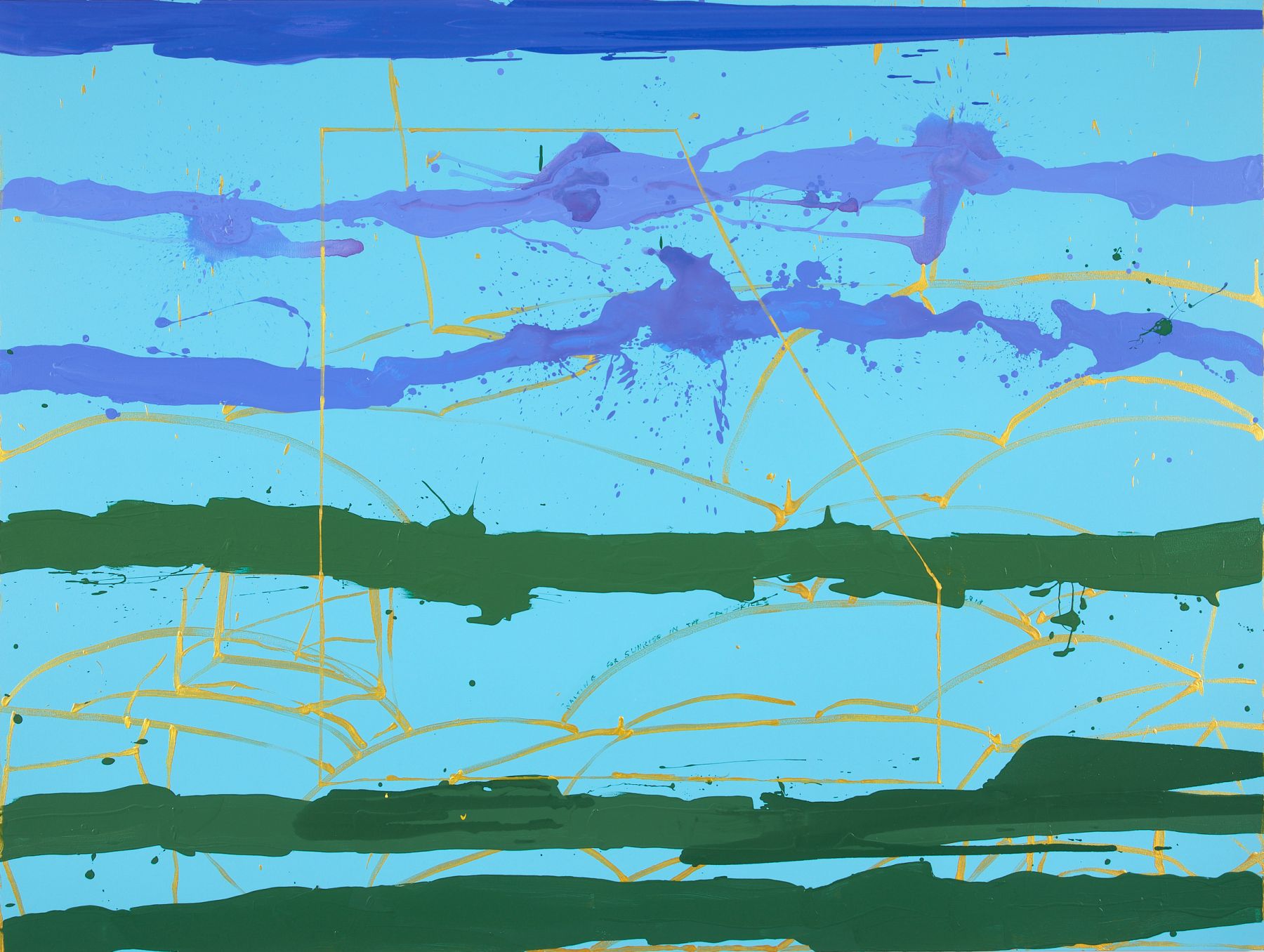 WAITING FOR SUNRISE IN THE CATSKILLS, 2018, ACRYLIC ON CANVAS, 72 X 96 IN