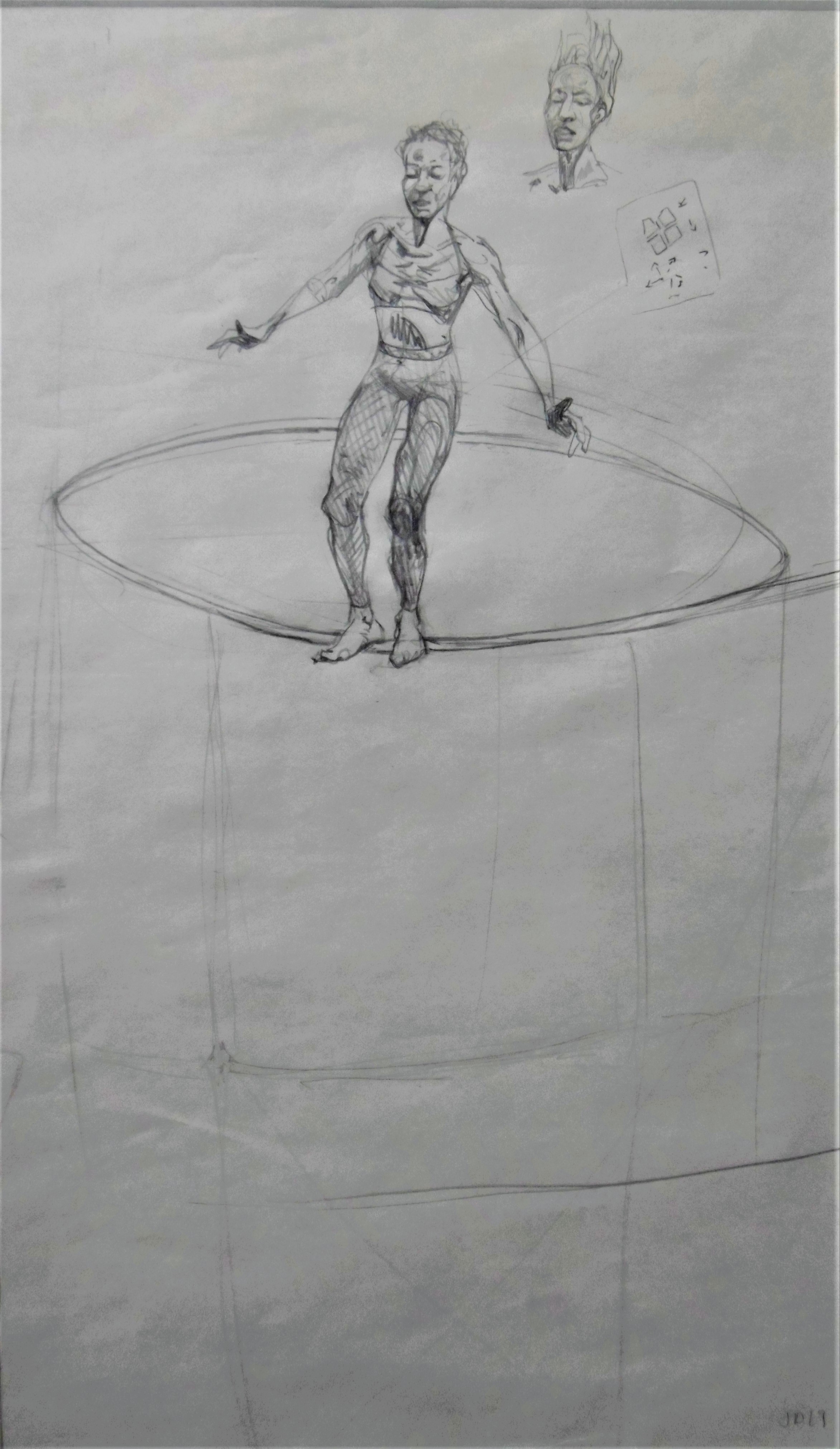 Walking the line III, pencil on paper, 47 x 31cm, mounted, £75