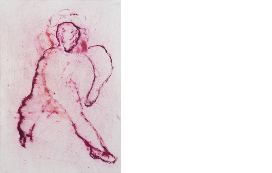 Untitled DT Series, 2020. Oil on paper, 19 ½ × 14 inches.