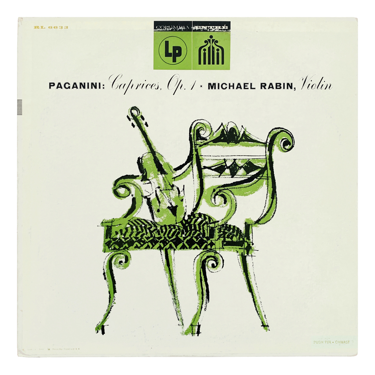 Columbia Entré RL 6633 Niccolò Paganini - Caprices, Op.1 Michael Rabin Design: Seymour Chwast | Push Pin (credited)
